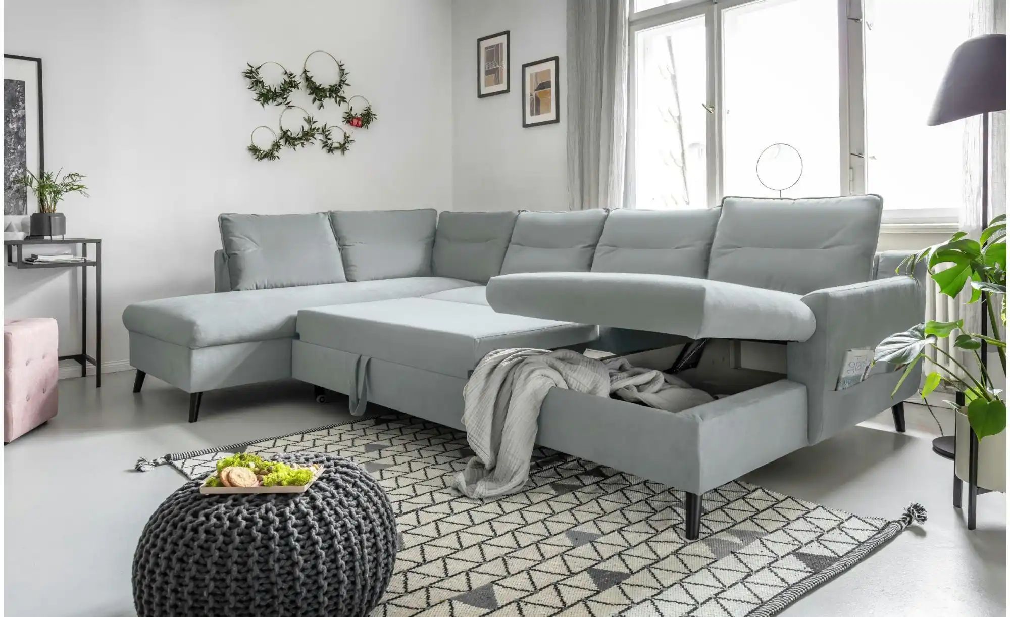 Miuform Wohnlandschaften mit Funktion   ¦ blau ¦ Maße (cm): B: 300 H: 90 Po günstig online kaufen