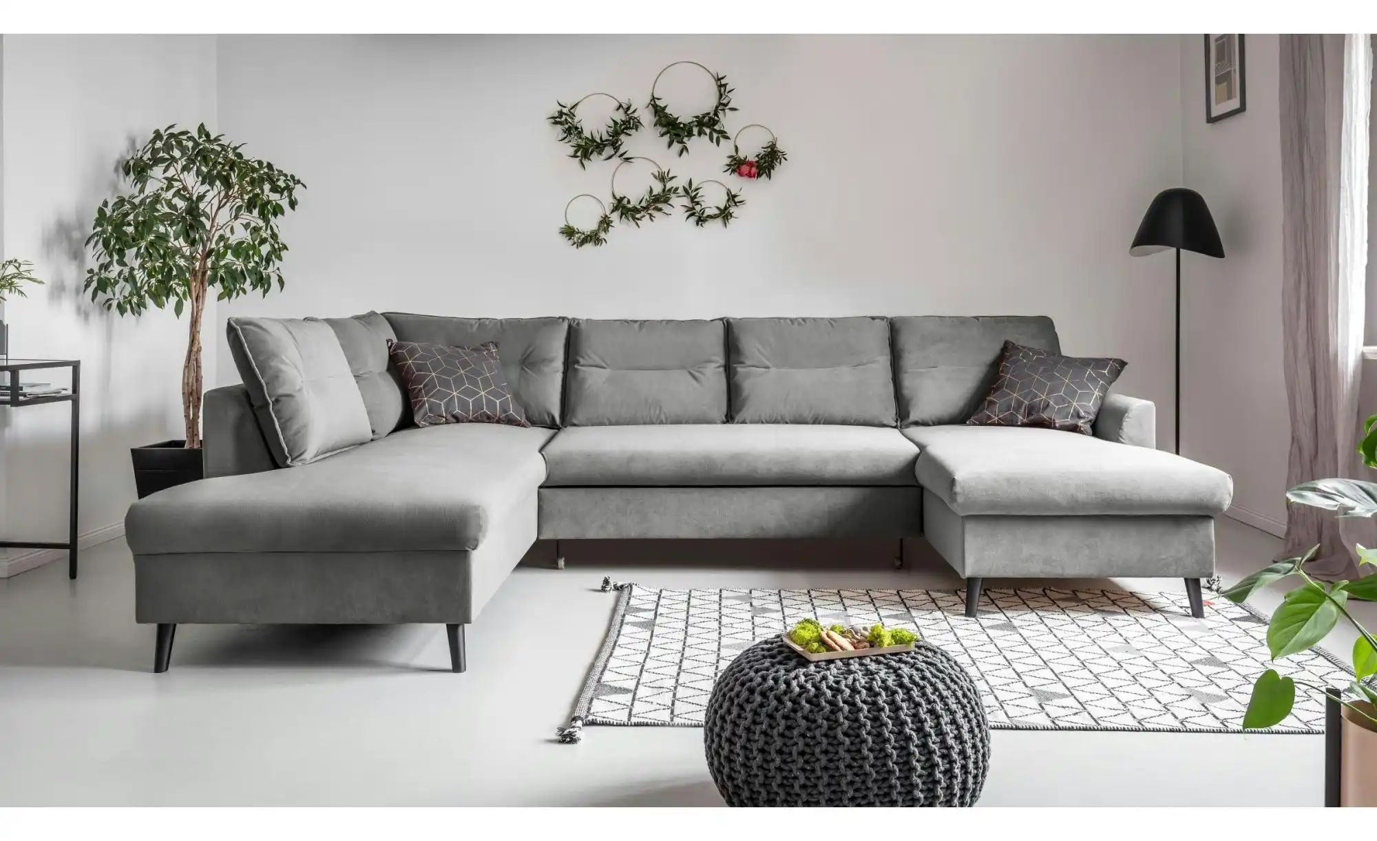 Thumbnail - Miuform Wohnlandschaft mit Schlaffunktion Stylish Stan ¦ grau ¦ Maße (cm): B: 300 H: 90 Polstermöbel > Sofas > Wohnlands...