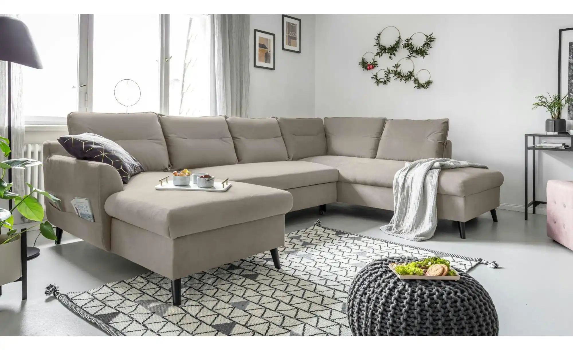 Thumbnail - Miuform Wohnlandschaft mit Schlaffunktion Stylish Stan ¦ beige ¦ Maße (cm): B: 300 H: 90 Polstermöbel > Sofas > Schlafso...