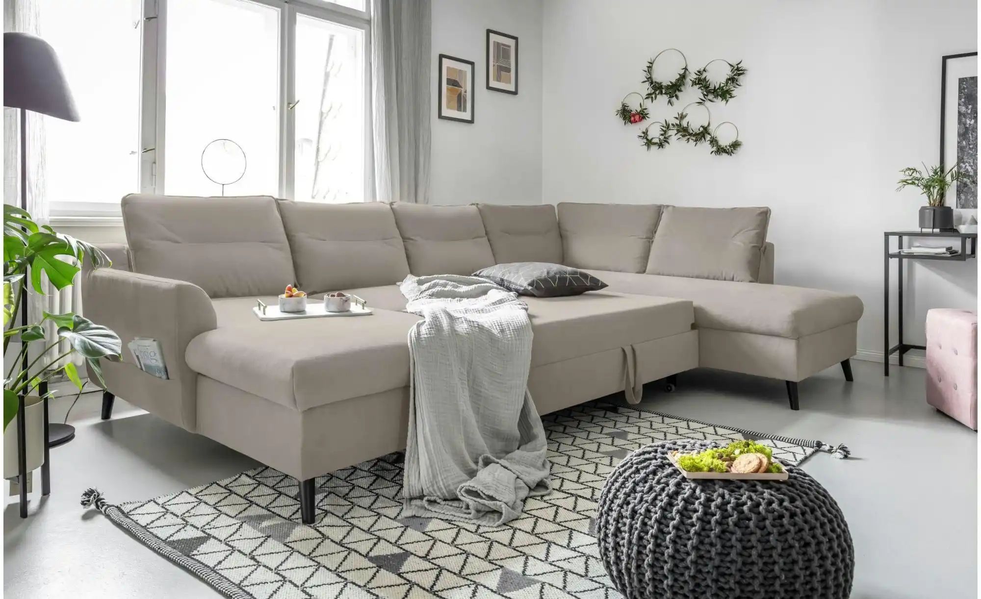 Thumbnail - Miuform Wohnlandschaft mit Schlaffunktion Stylish Stan ¦ beige ¦ Maße (cm): B: 300 H: 90 Polstermöbel > Sofas > Schlafso...