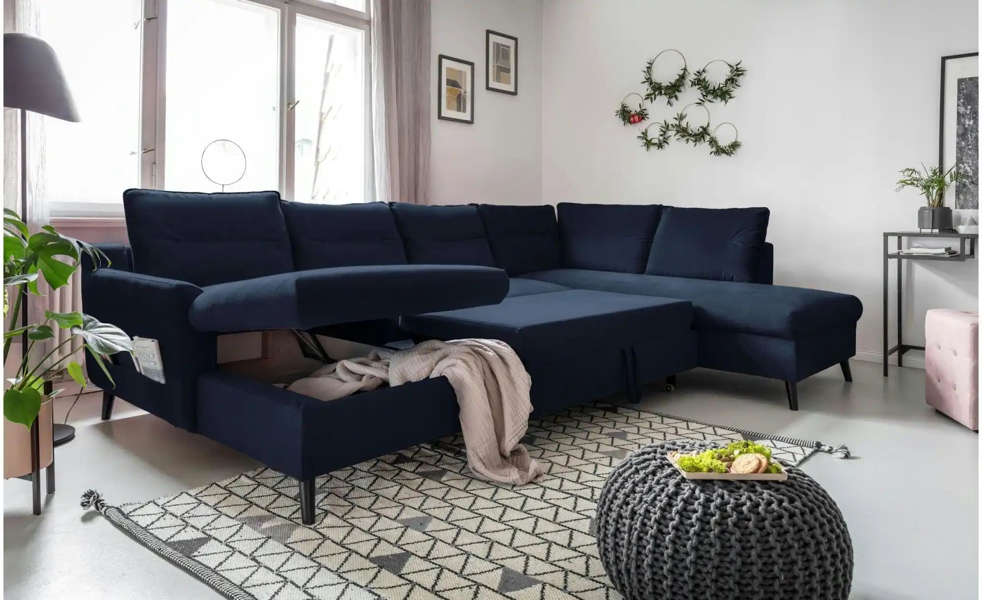 Miuform Wohnlandschaften mit Funktion   ¦ blau ¦ Maße (cm): B: 300 H: 90 Po günstig online kaufen