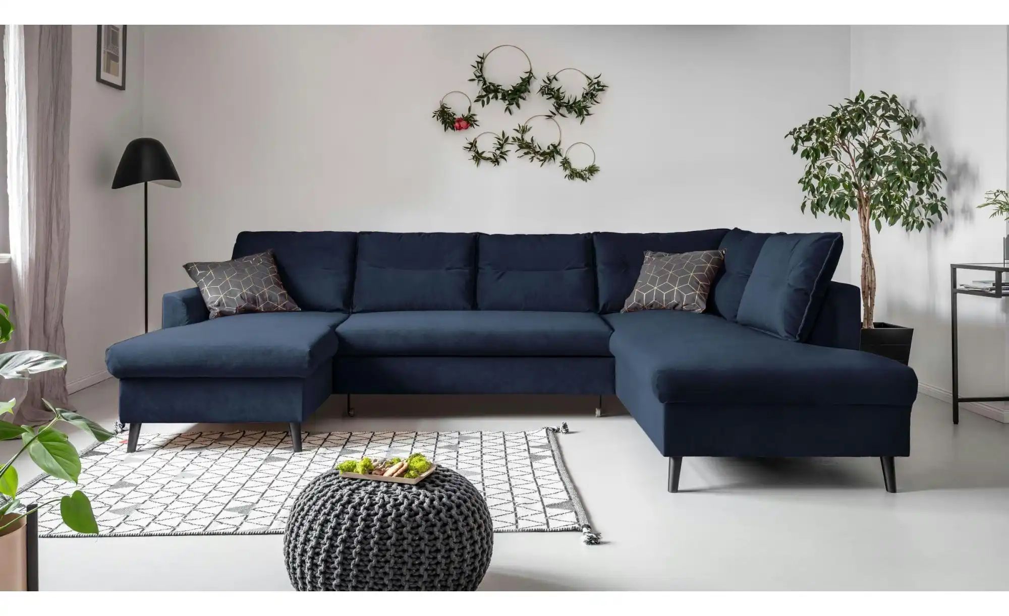 Thumbnail - Miuform Wohnlandschaft mit Schlaffunktion Stylish Stan ¦ blau ¦ Maße (cm): B: 300 H: 90 Polstermöbel > Sofas > Schlafsof...