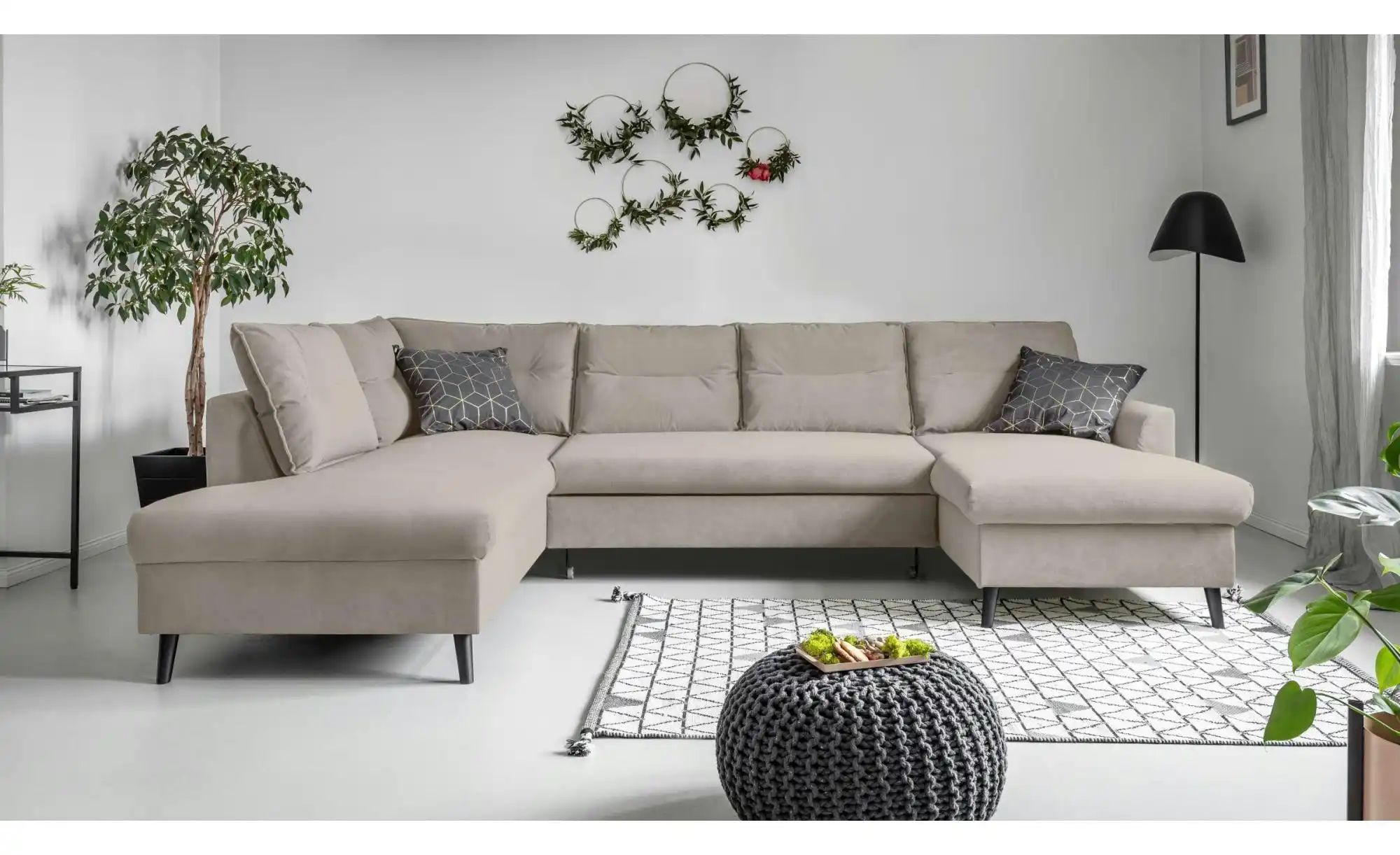 Thumbnail - Miuform Wohnlandschaft mit Schlaffunktion Stylish Stan ¦ beige ¦ Maße (cm): B: 300 H: 90 Polstermöbel > Sofas > Wohnland...