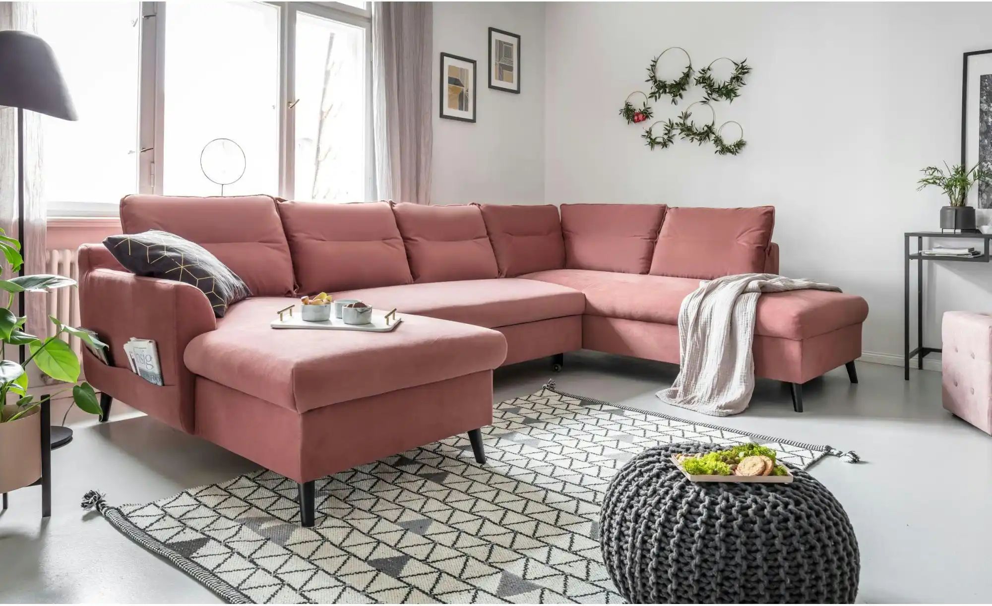 Thumbnail - Miuform Wohnlandschaft mit Schlaffunktion Stylish Stan ¦ rosa/pink ¦ Maße (cm): B: 300 H: 90 Polstermöbel > Sofas > Wohn...