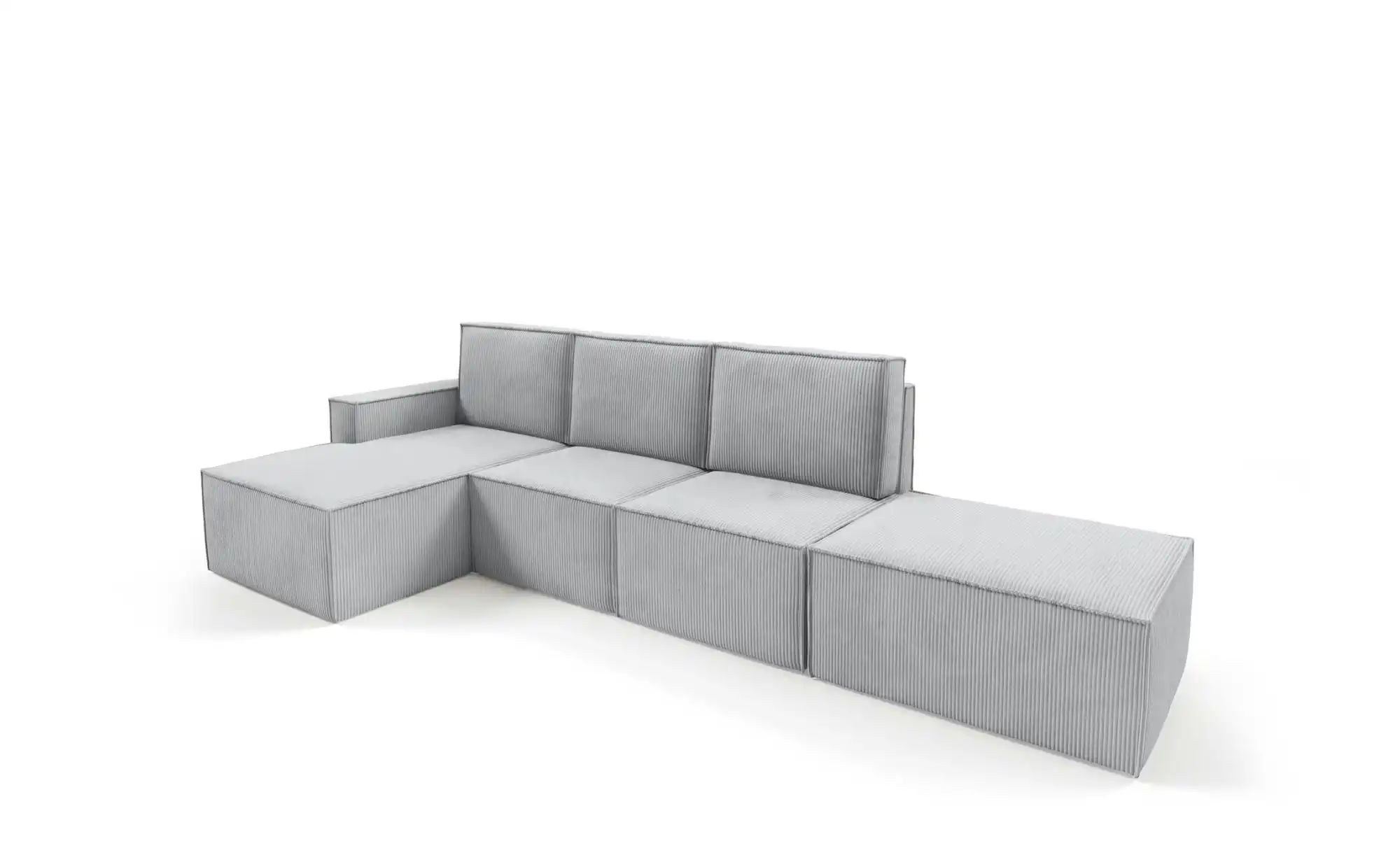 Thumbnail - Ecksofa mit Pouf Orto ¦ grau ¦ Maße (cm): B: 329 H: 93 Polstermöbel > Sofas > Ecksofas - Höffner
