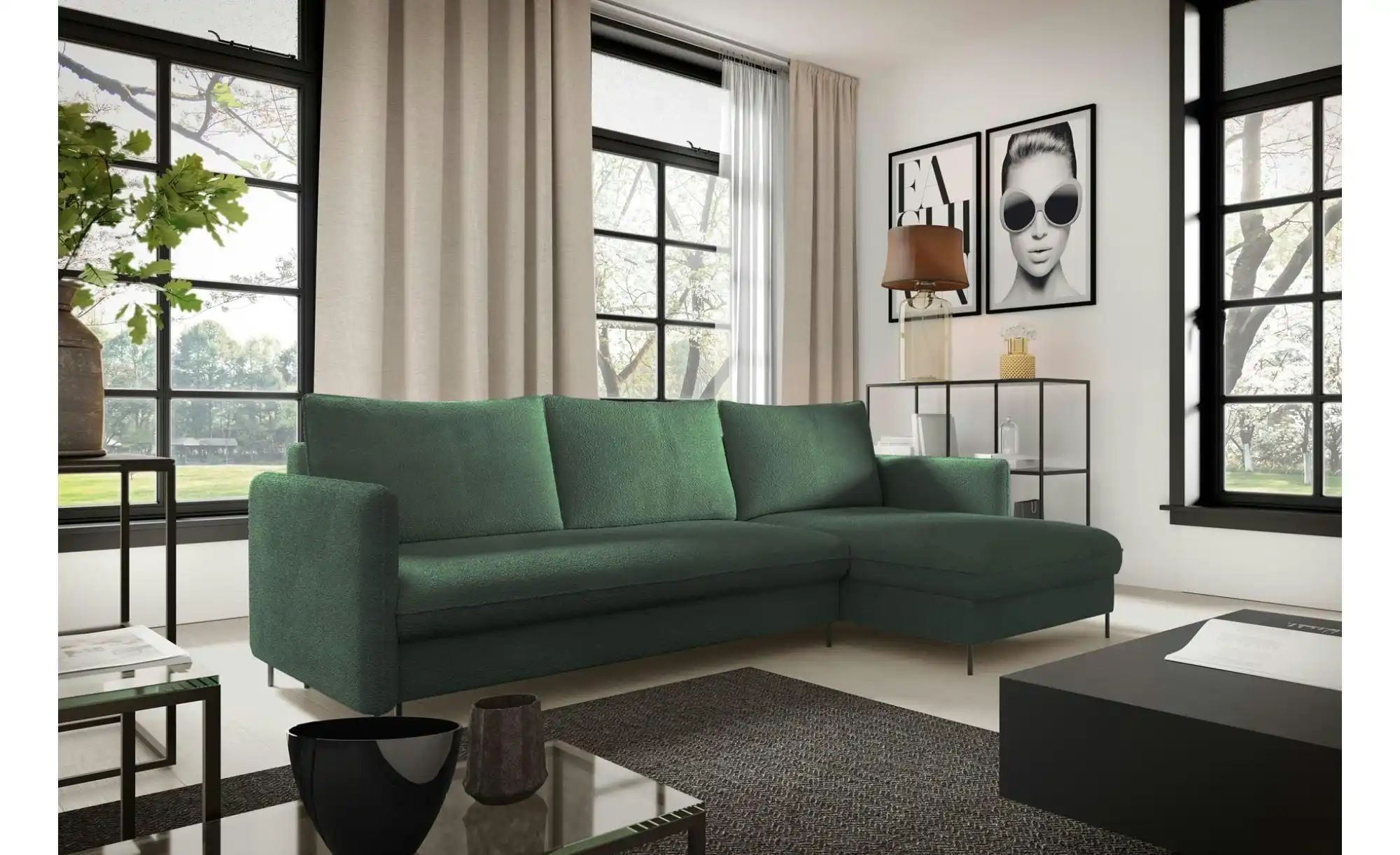 Ecksofa   ¦ grün ¦ Maße (cm): B: 216 H: 95 Polstermöbel > Sofas > Ecksofas günstig online kaufen