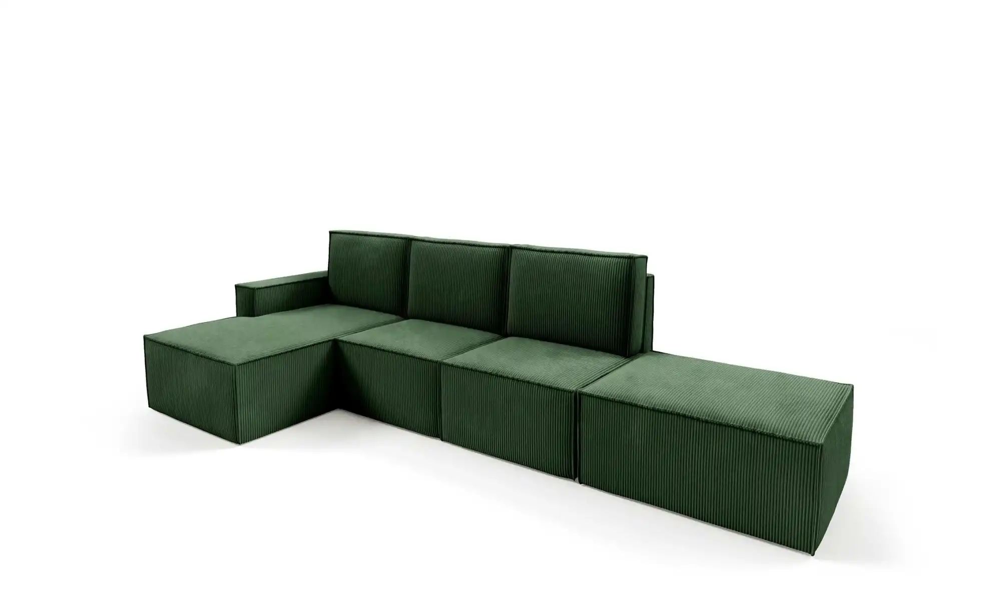 Thumbnail - Ecksofa mit Pouf Orto ¦ grün ¦ Maße (cm): B: 329 H: 93 Polstermöbel > Sofas > Ecksofas - Höffner