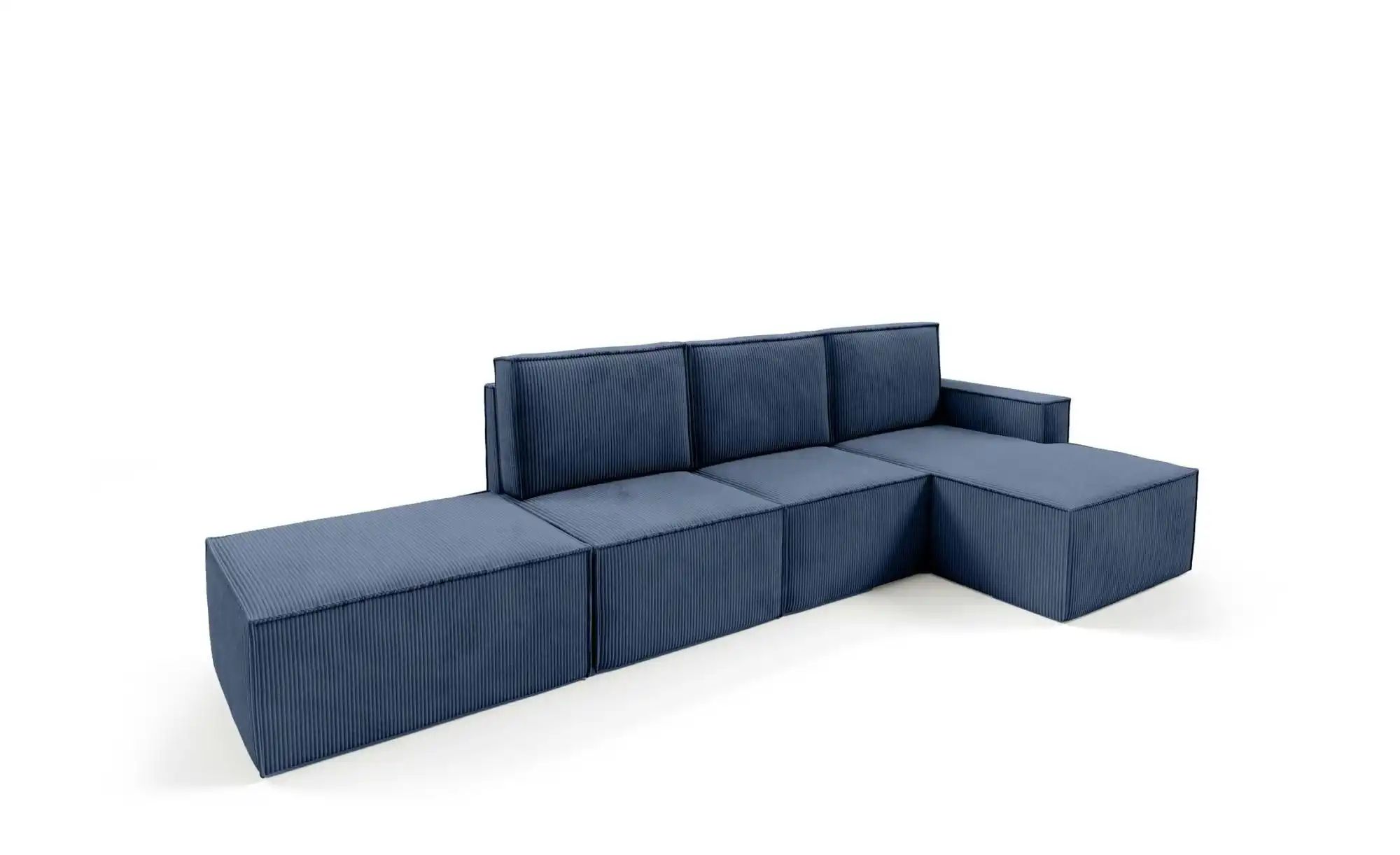 Thumbnail - Ecksofa mit Pouf Orto ¦ blau ¦ Maße (cm): B: 329 H: 93 Polstermöbel > Sofas > Ecksofas - Höffner