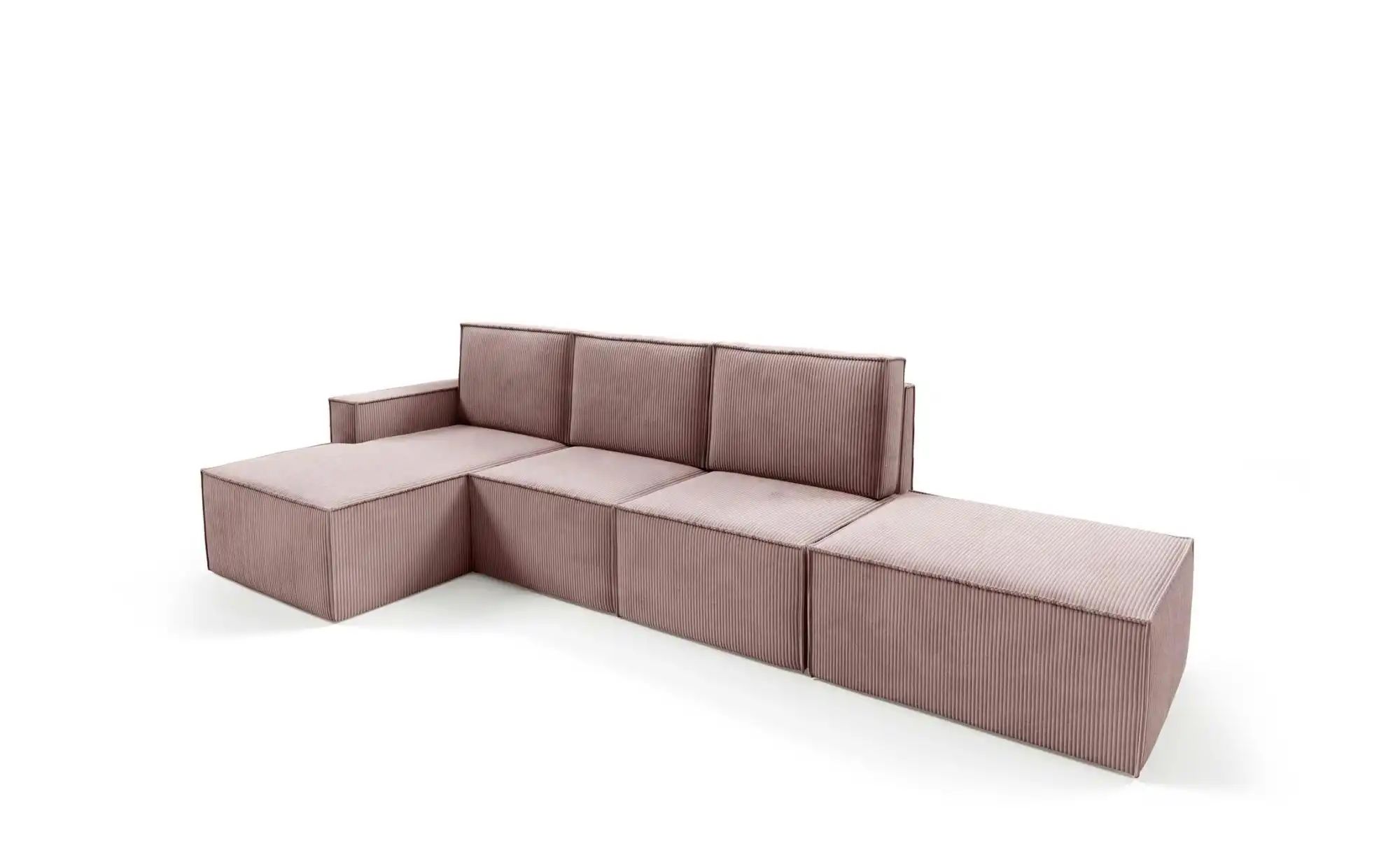 Thumbnail - Ecksofa mit Pouf Orto ¦ rosa/pink ¦ Maße (cm): B: 329 H: 93 Polstermöbel > Sofas > Ecksofas - Höffner