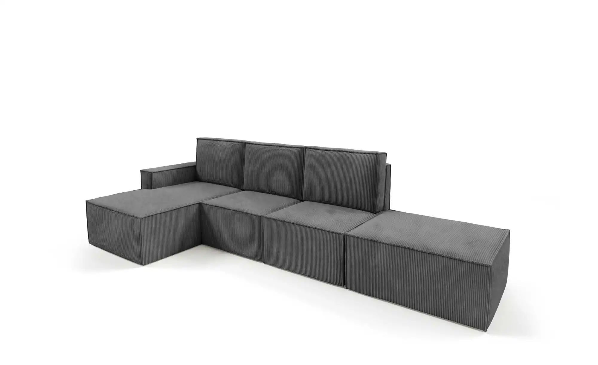 Thumbnail - Ecksofa mit Pouf Orto ¦ grau ¦ Maße (cm): B: 329 H: 93 Polstermöbel > Sofas > Ecksofas - Höffner