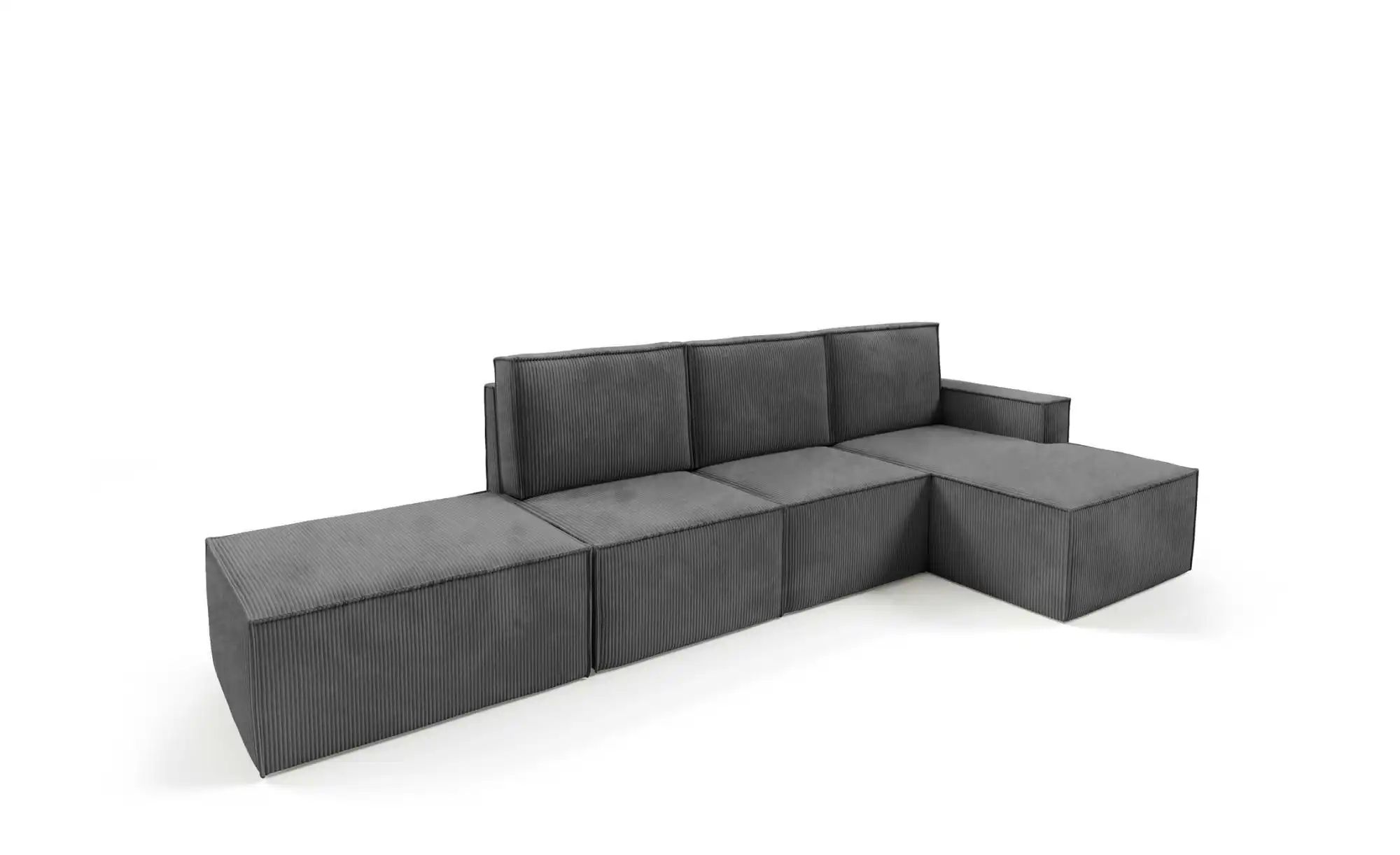 Thumbnail - Ecksofa mit Pouf Orto ¦ grau ¦ Maße (cm): B: 329 H: 93 Polstermöbel > Sofas > Ecksofas - Höffner