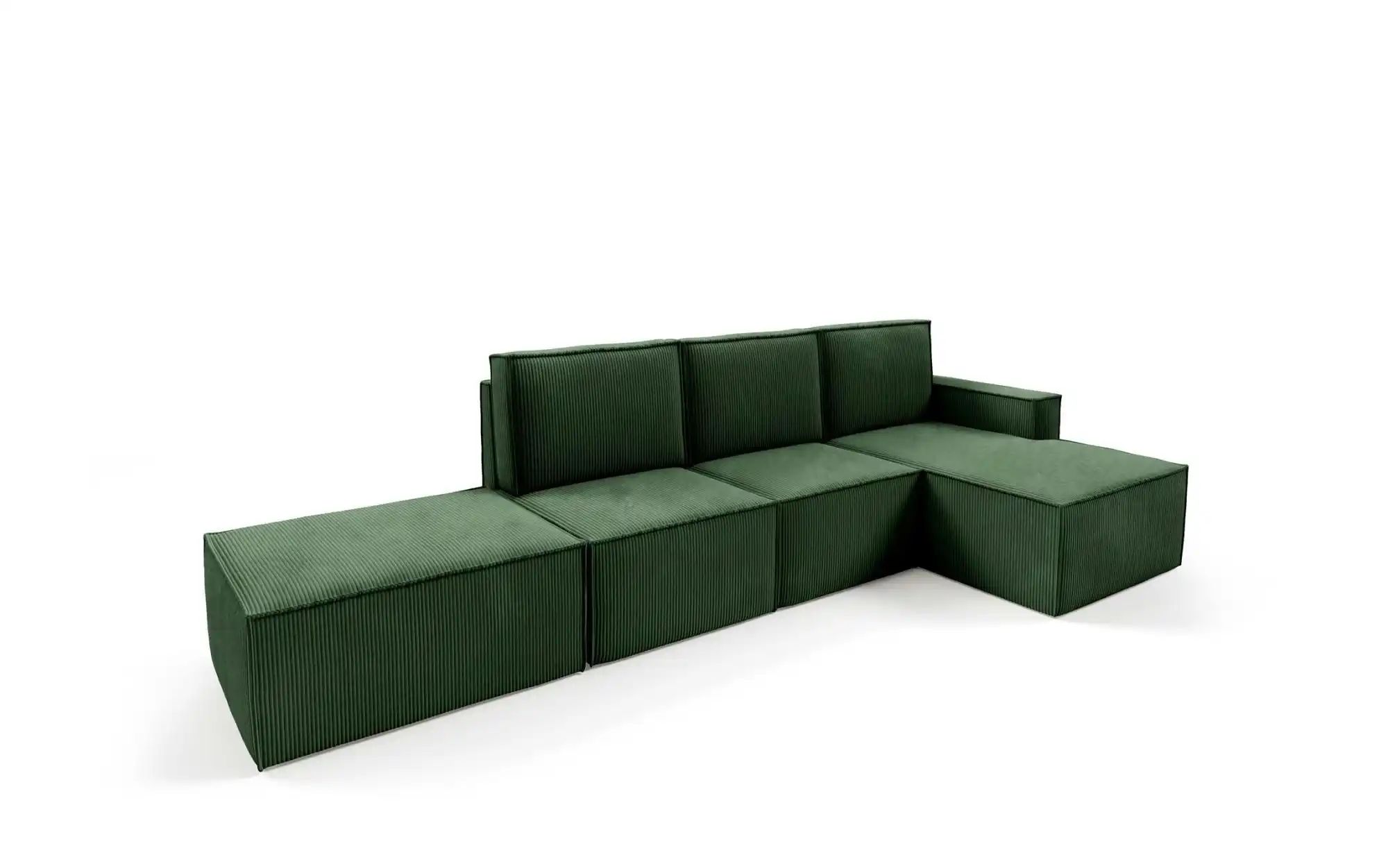 Thumbnail - Ecksofa mit Pouf Orto ¦ grün ¦ Maße (cm): B: 329 H: 93 Polstermöbel > Sofas > Ecksofas - Höffner