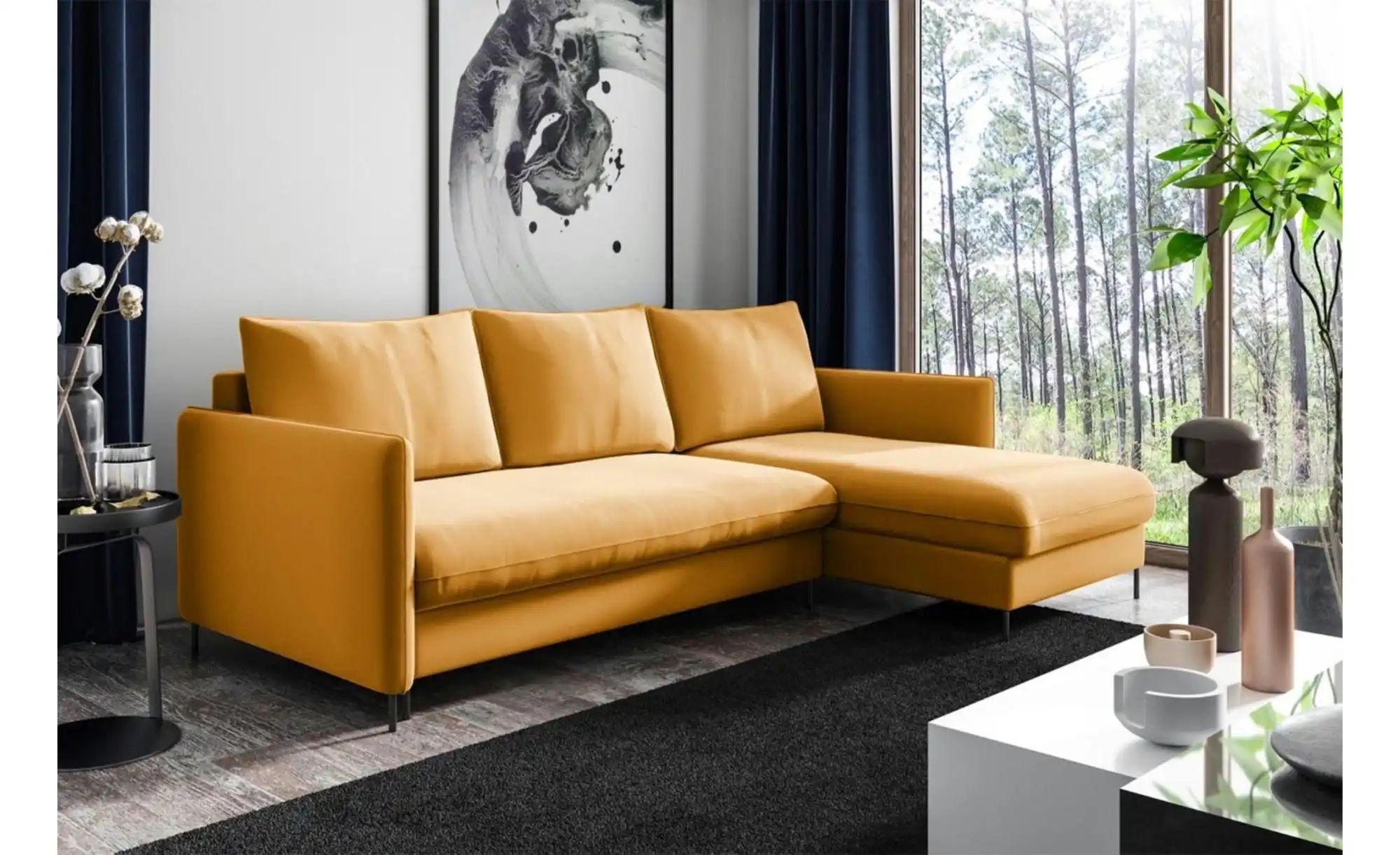 Ecksofa   ¦ gelb ¦ Maße (cm): B: 216 H: 95 Polstermöbel > Sofas > Ecksofas günstig online kaufen