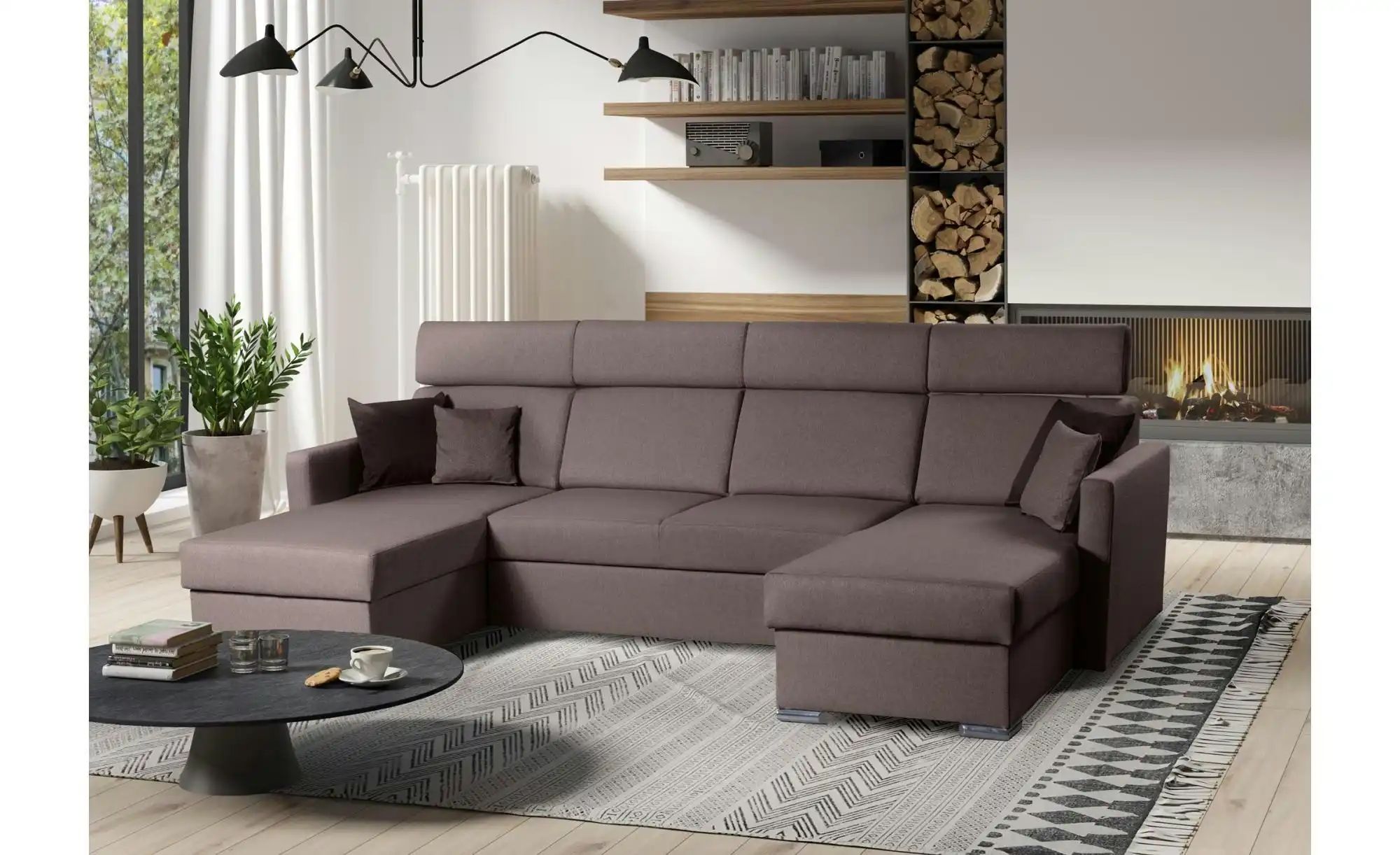 Wohnlandschaft   ¦ braun ¦ Maße (cm): B: 280 H: 97 Polstermöbel > Sofas > W günstig online kaufen