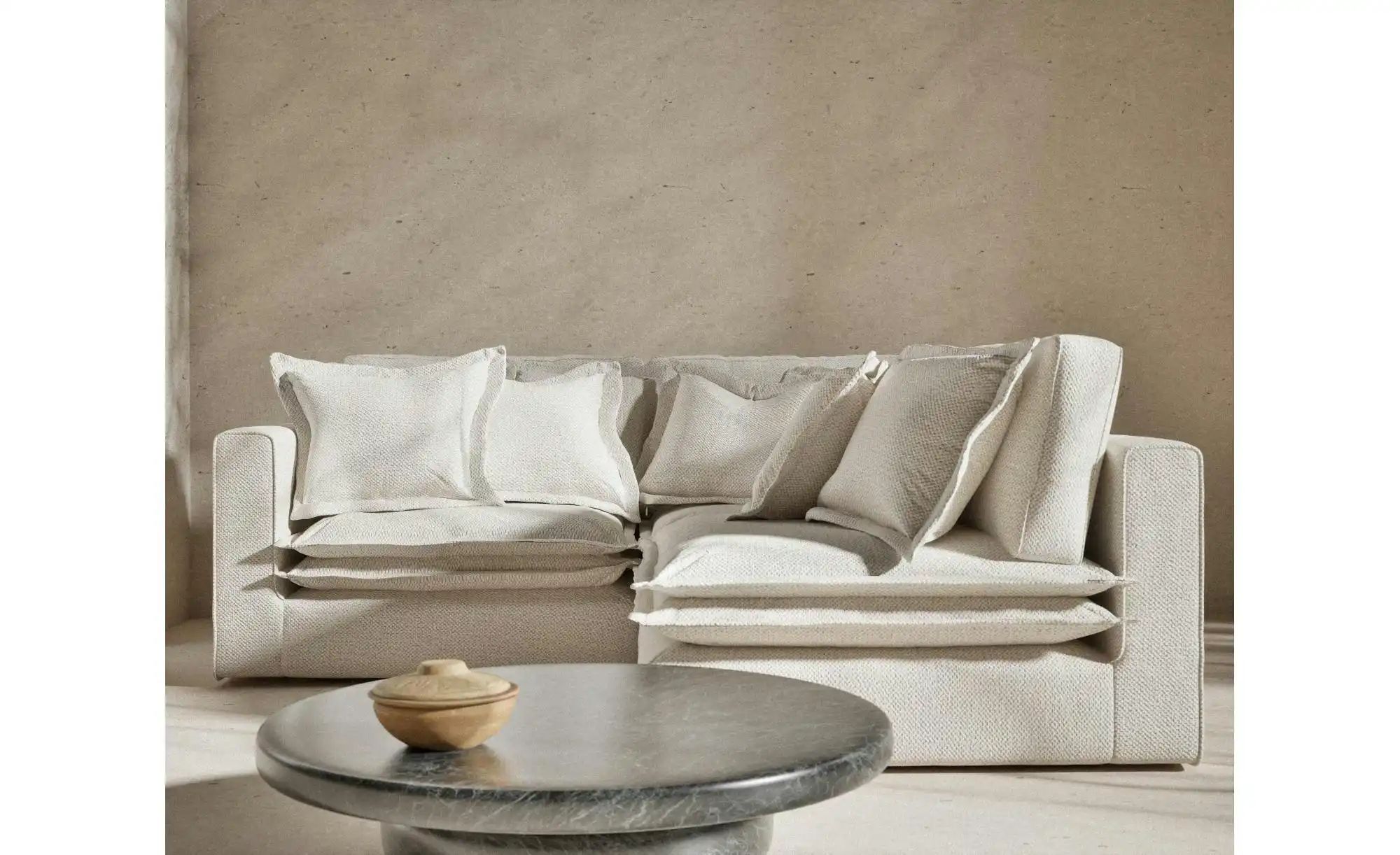 Ecksofa  Amalfi ¦ creme ¦ Maße (cm): B: 238 H: 90 Polstermöbel > Sofas > Ec günstig online kaufen