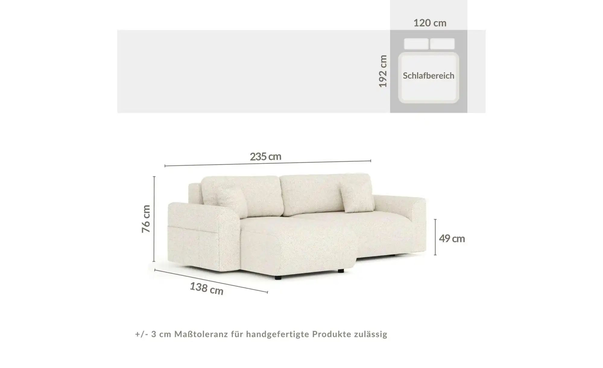 Ecksofa  Bodega ¦ beige ¦ Maße (cm): B: 235 H: 76 Polstermöbel > Sofas > Ec günstig online kaufen