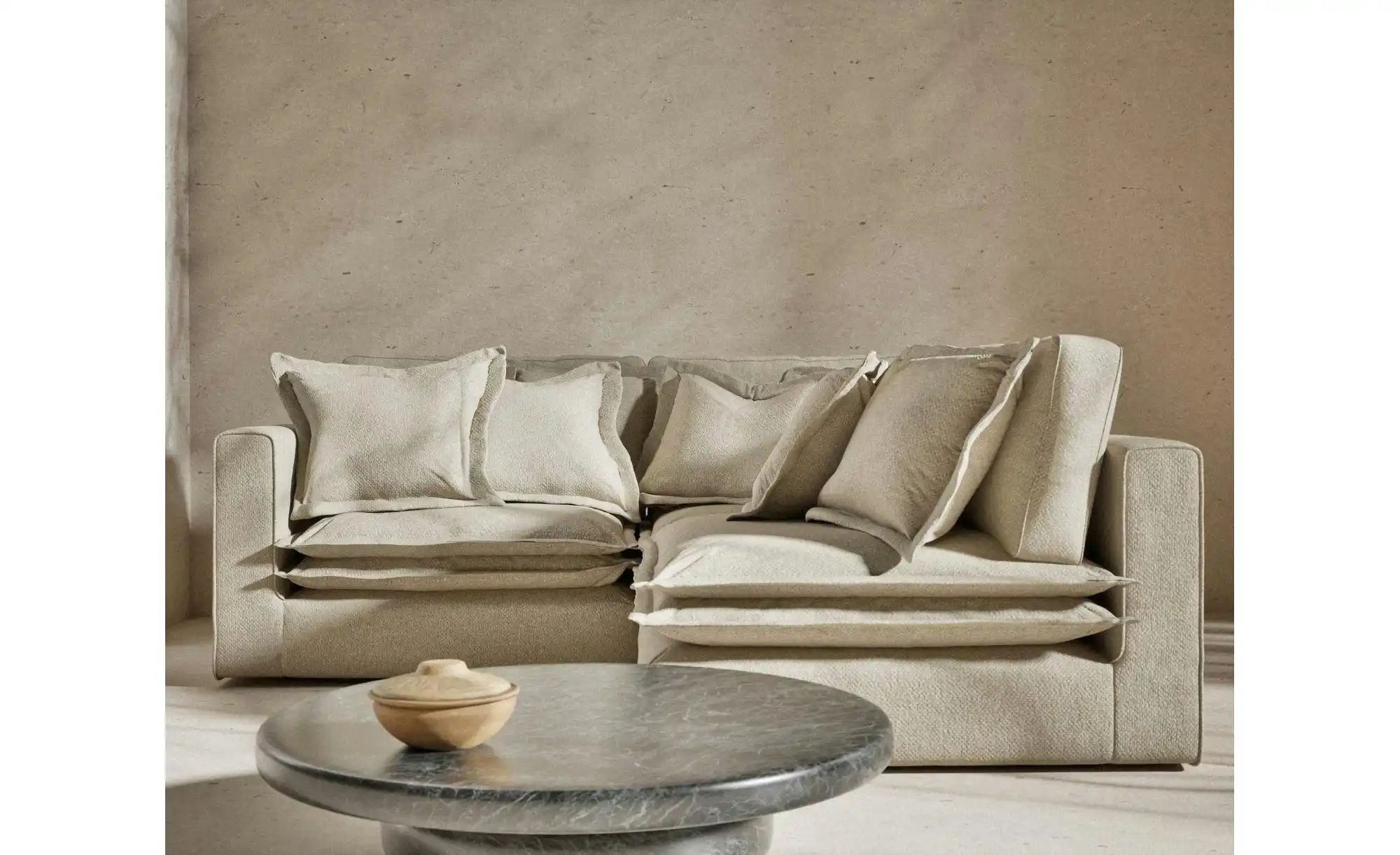 Ecksofa  Amalfi ¦ beige ¦ Maße (cm): B: 238 H: 90 Polstermöbel > Sofas > Ec günstig online kaufen