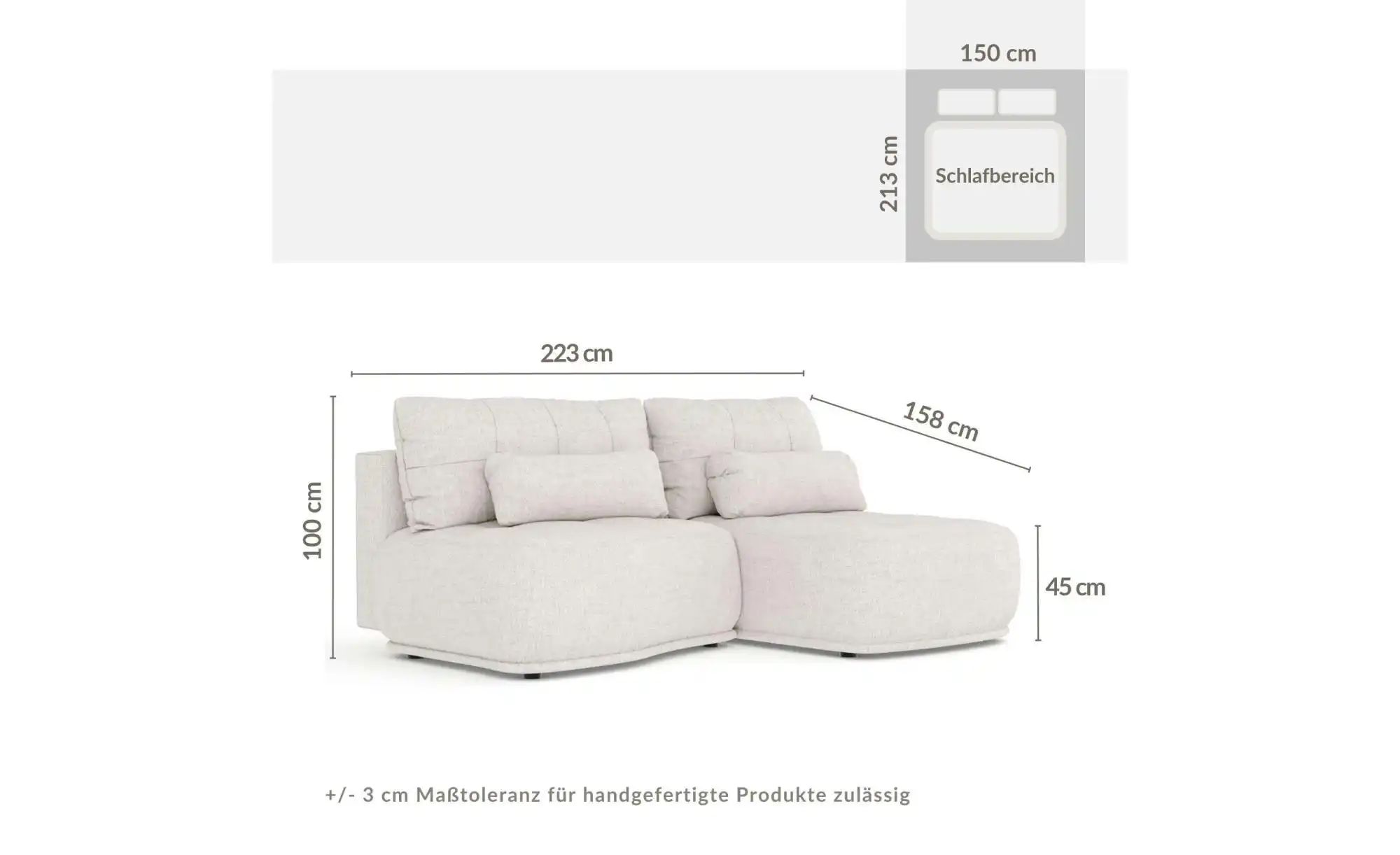 Ecksofa  Batu ¦ beige ¦ Maße (cm): B: 223 H: 100 Polstermöbel > Sofas > Eck günstig online kaufen