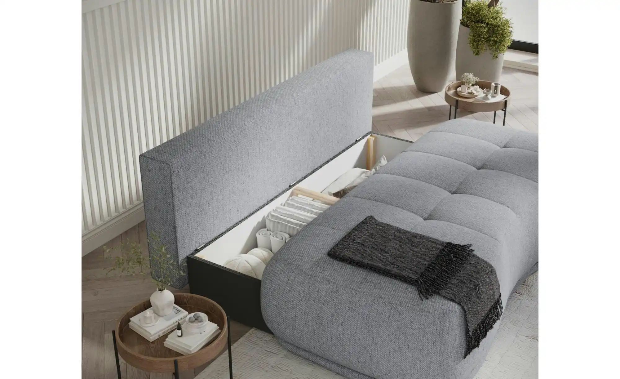 Einzelsofa   ¦ grau ¦ Maße (cm): B: 206 H: 95 Polstermöbel > Sofas > 3-Sitz günstig online kaufen