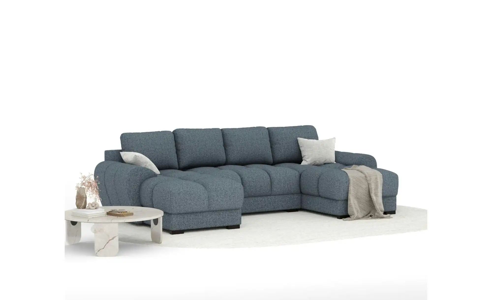Wohnlandschaft  Peebles ¦ blau ¦ Maße (cm): B: 330 H: 90 Polstermöbel > Sof günstig online kaufen