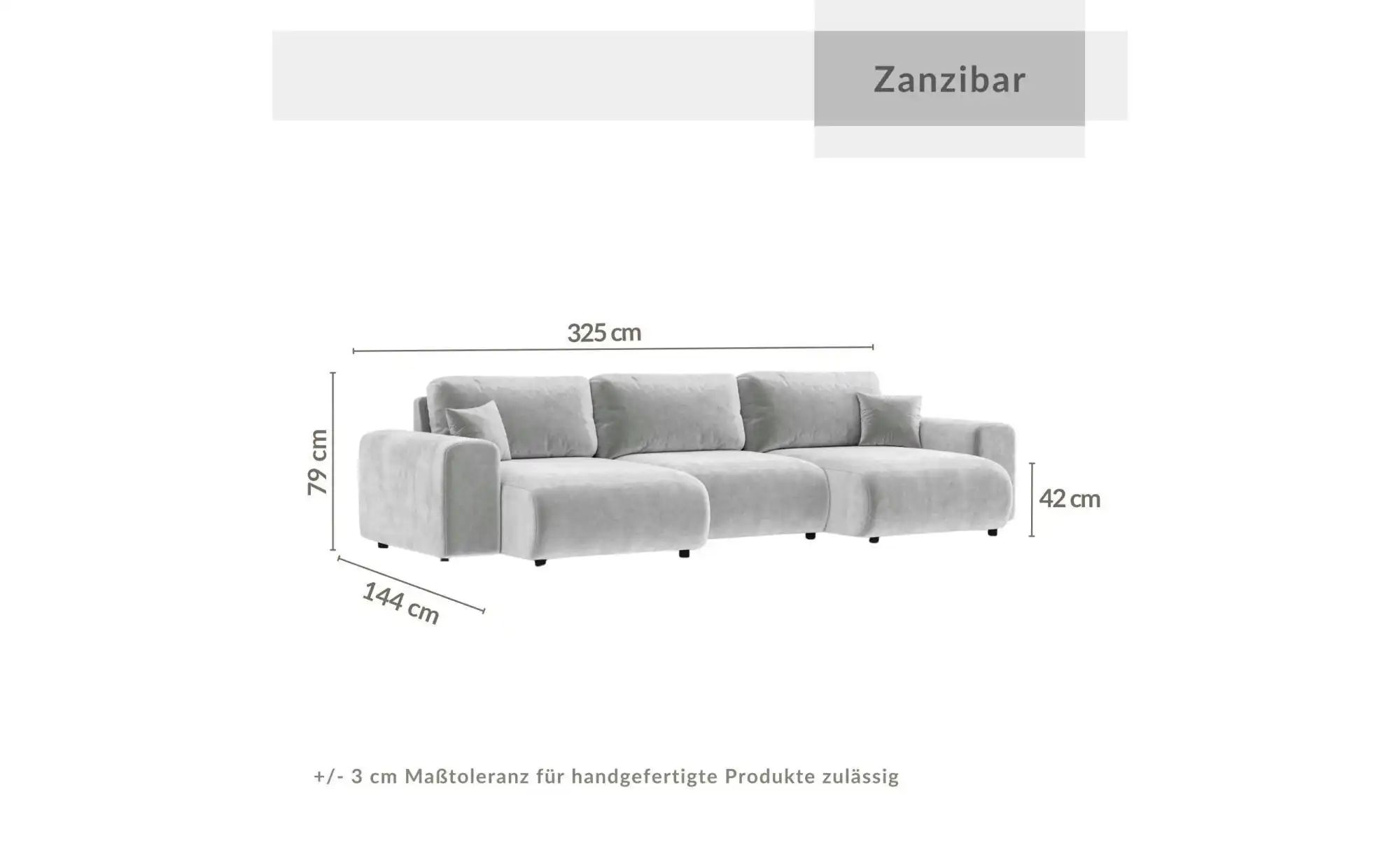 Wohnlandschaft  Zanzibar  ¦ blau ¦ Maße (cm): B: 325 H: 79 Polstermöbel > S günstig online kaufen
