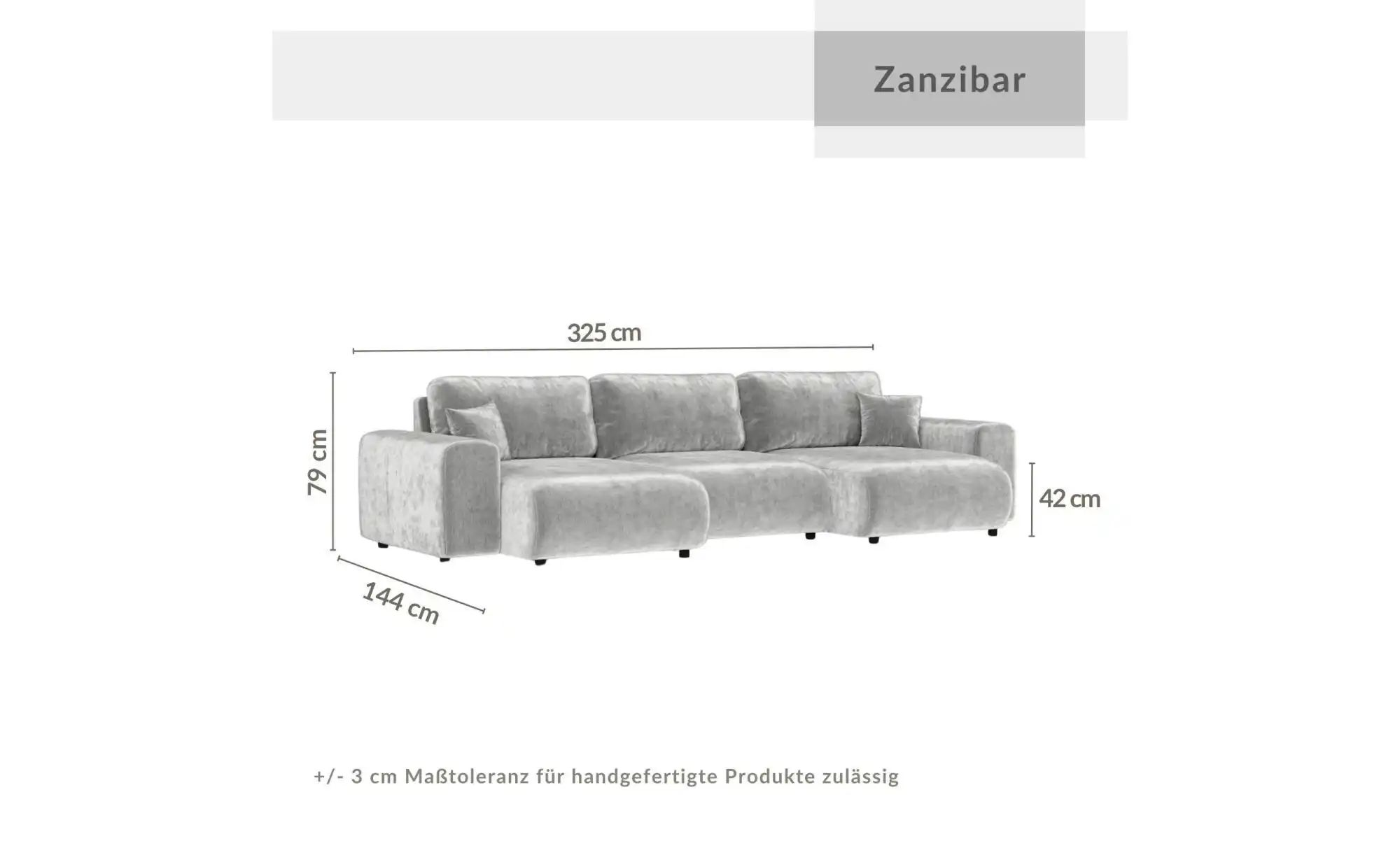 Wohnlandschaft  Zanzibar ¦ beige ¦ Maße (cm): B: 325 H: 79 Polstermöbel > S günstig online kaufen