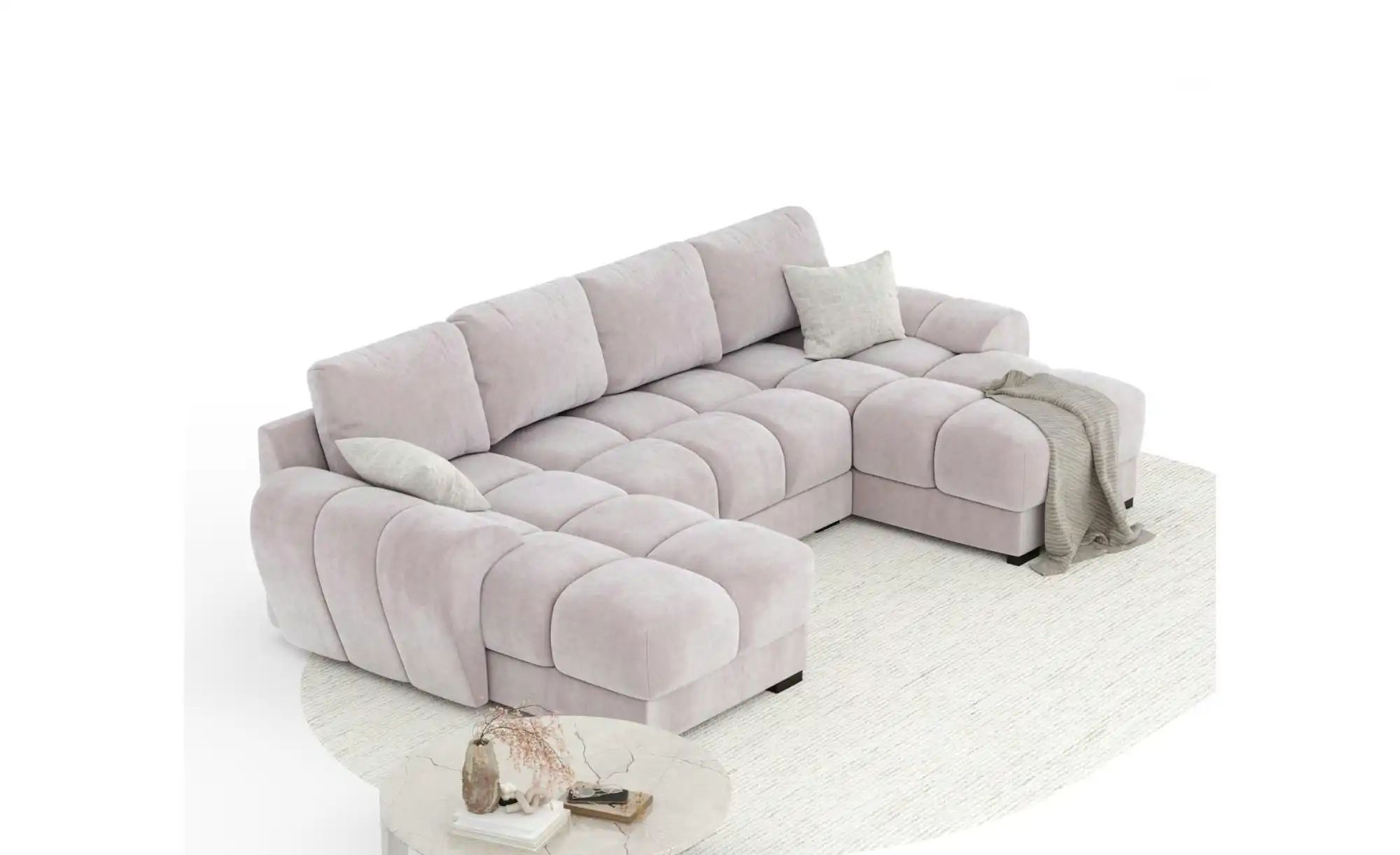Thumbnail - Wohnlandschaft Peebles ¦ lila/violett ¦ Maße (cm): B: 330 H: 90 Polstermöbel > Sofas > Schlafsofas - Höffner