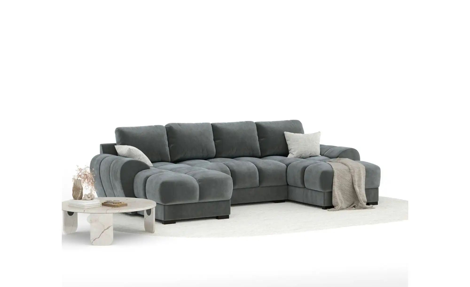 Wohnlandschaft  Peebles ¦ grau ¦ Maße (cm): B: 330 H: 90 Polstermöbel > Sof günstig online kaufen