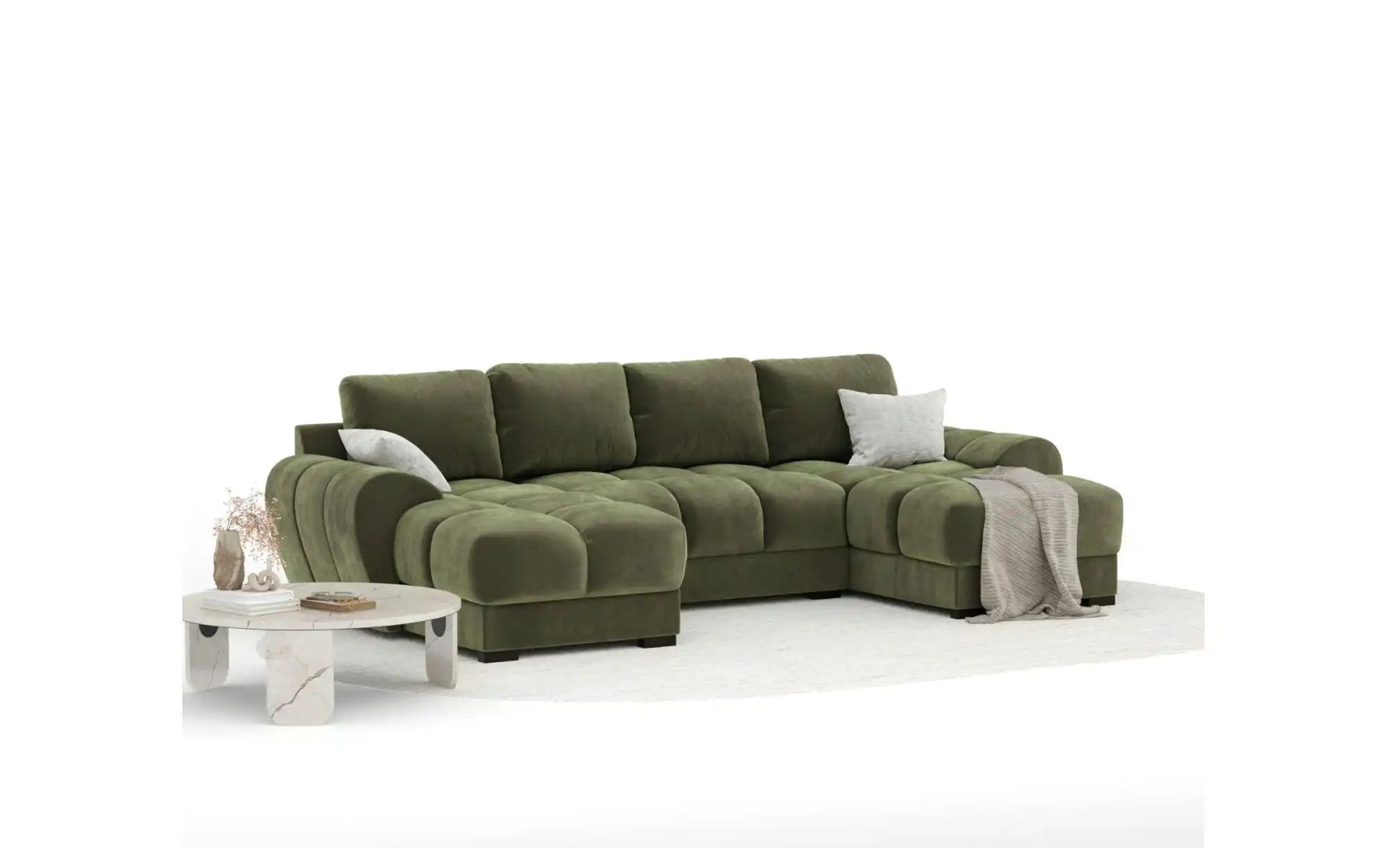 Wohnlandschaft  Peebles ¦ grün ¦ Maße (cm): B: 330 H: 90 Polstermöbel > Sof günstig online kaufen