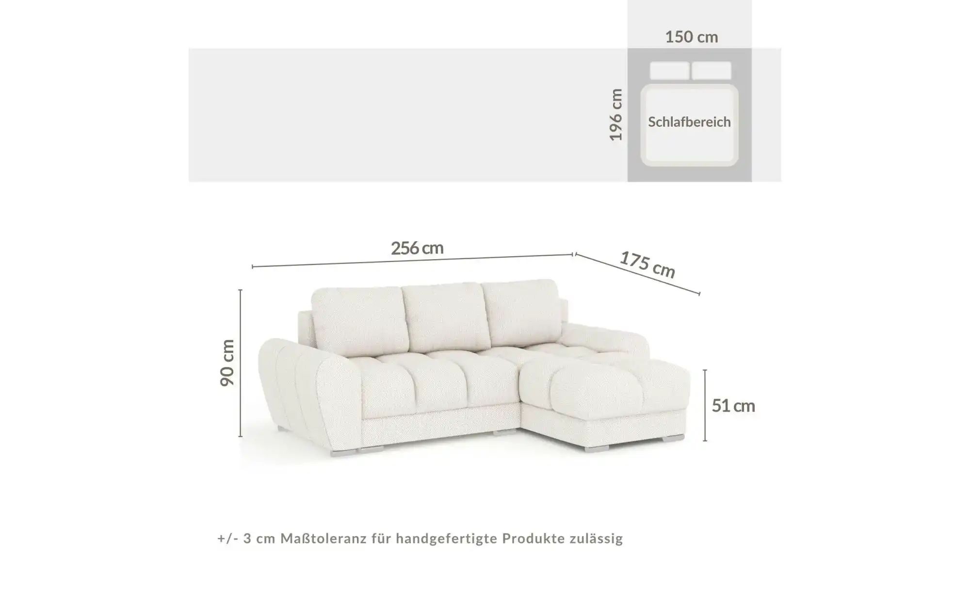 Ecksofa  Peebles ¦ beige ¦ Maße (cm): B: 256 H: 90 Polstermöbel > Sofas > E günstig online kaufen