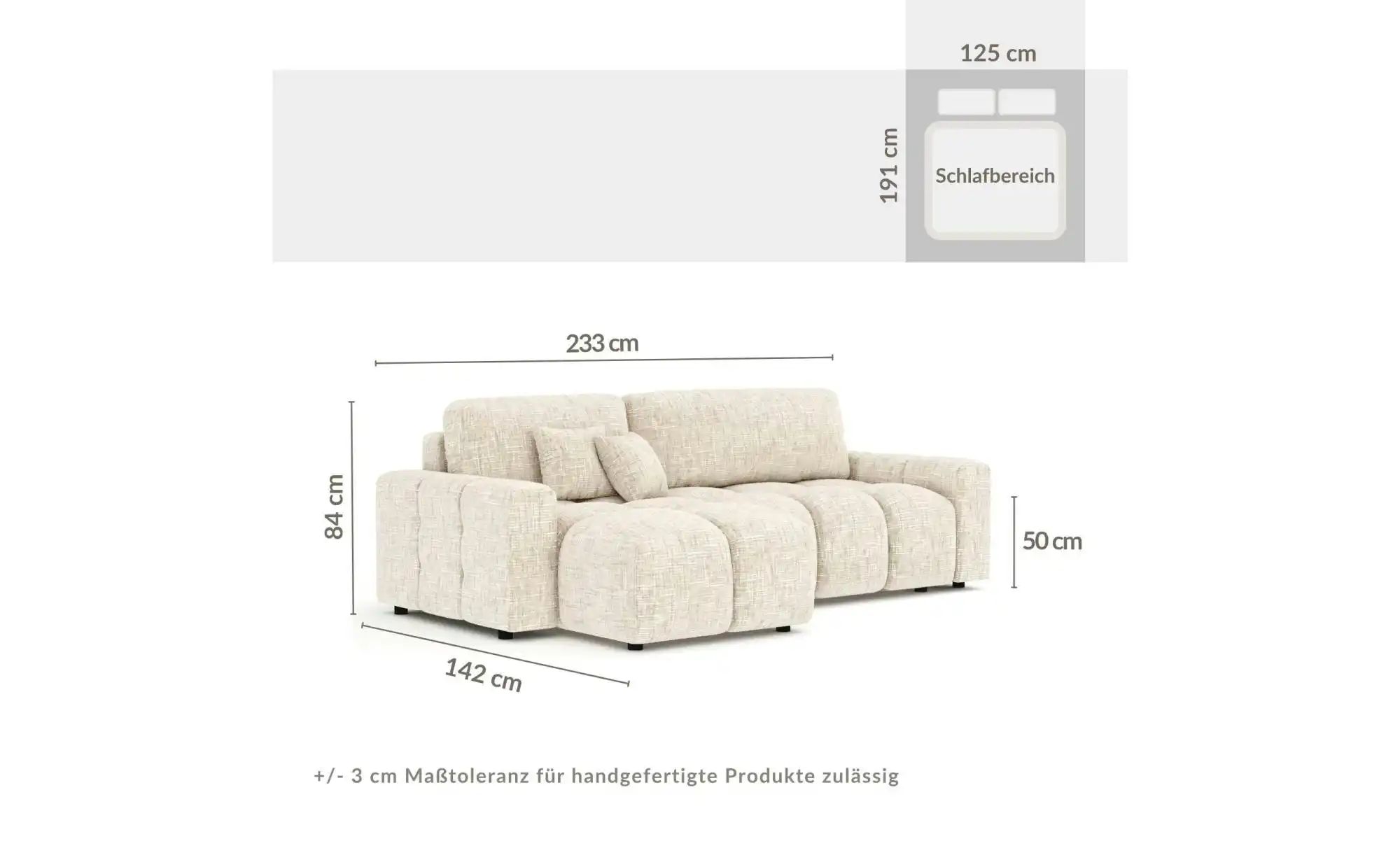 Ecksofa   ¦ creme ¦ Maße (cm): B: 233 H: 84 Polstermöbel > Sofas > Ecksofas günstig online kaufen
