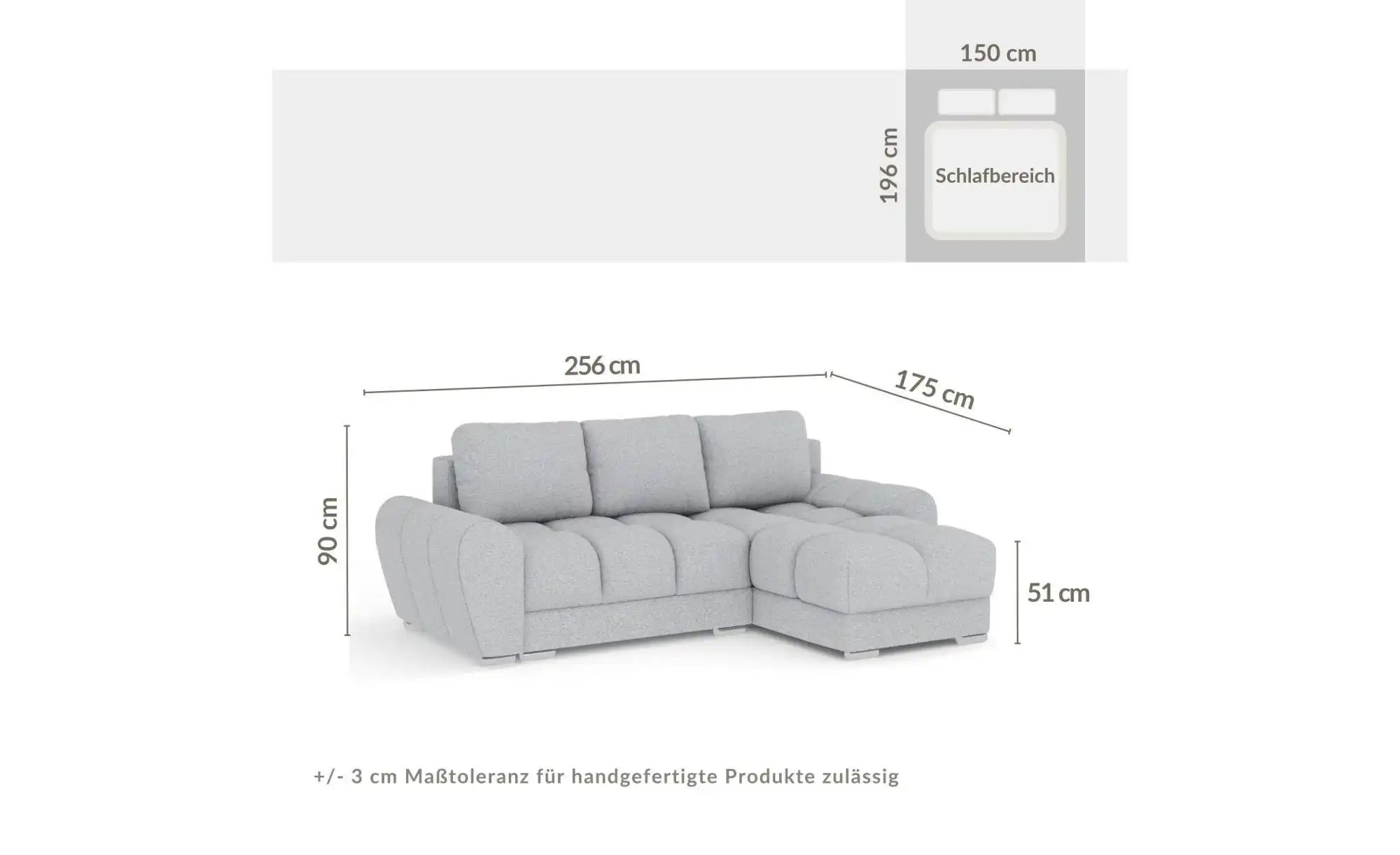 Ecksofa  Peebles ¦ creme ¦ Maße (cm): B: 256 H: 90 Polstermöbel > Sofas > E günstig online kaufen