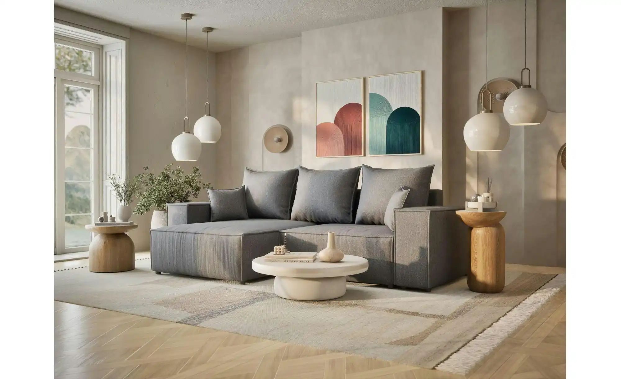 Ecksofa  Moyo ¦ grau ¦ Maße (cm): B: 255 H: 70 Polstermöbel > Sofas > 3-Sit günstig online kaufen