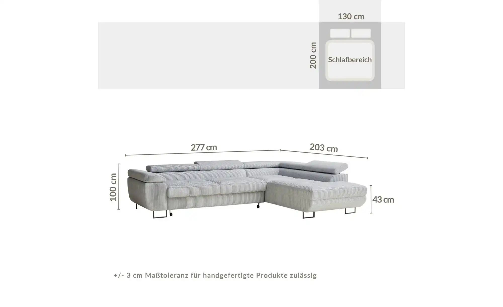 Ecksofa  Conrad ¦ beige ¦ Maße (cm): B: 277 H: 100 Polstermöbel > Sofas > E günstig online kaufen