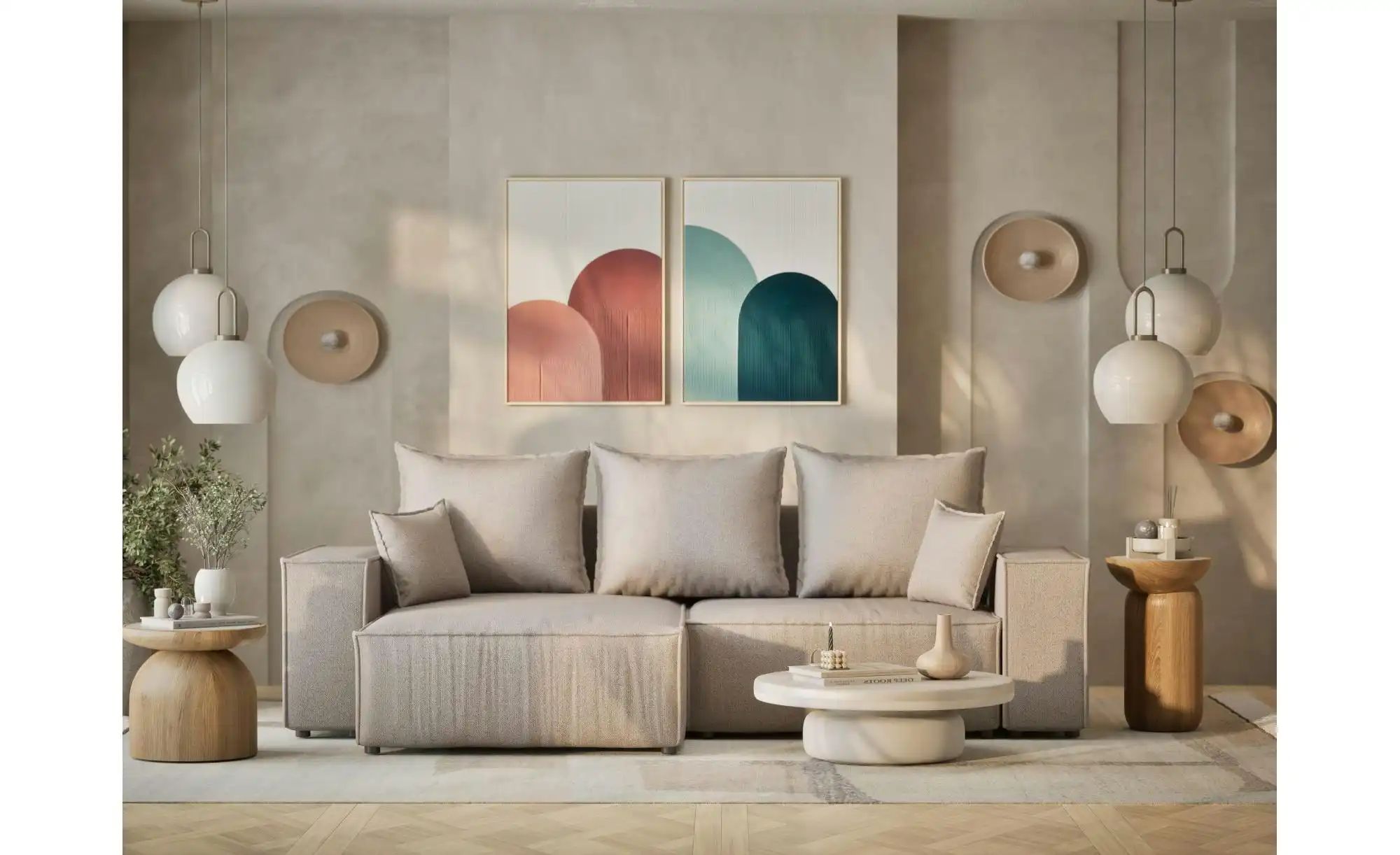 Thumbnail - Ecksofa   ¦ beige ¦ Maße (cm): B: 255 H: 70 Polstermöbel > Sofas > 3-Sitzer - Höffner