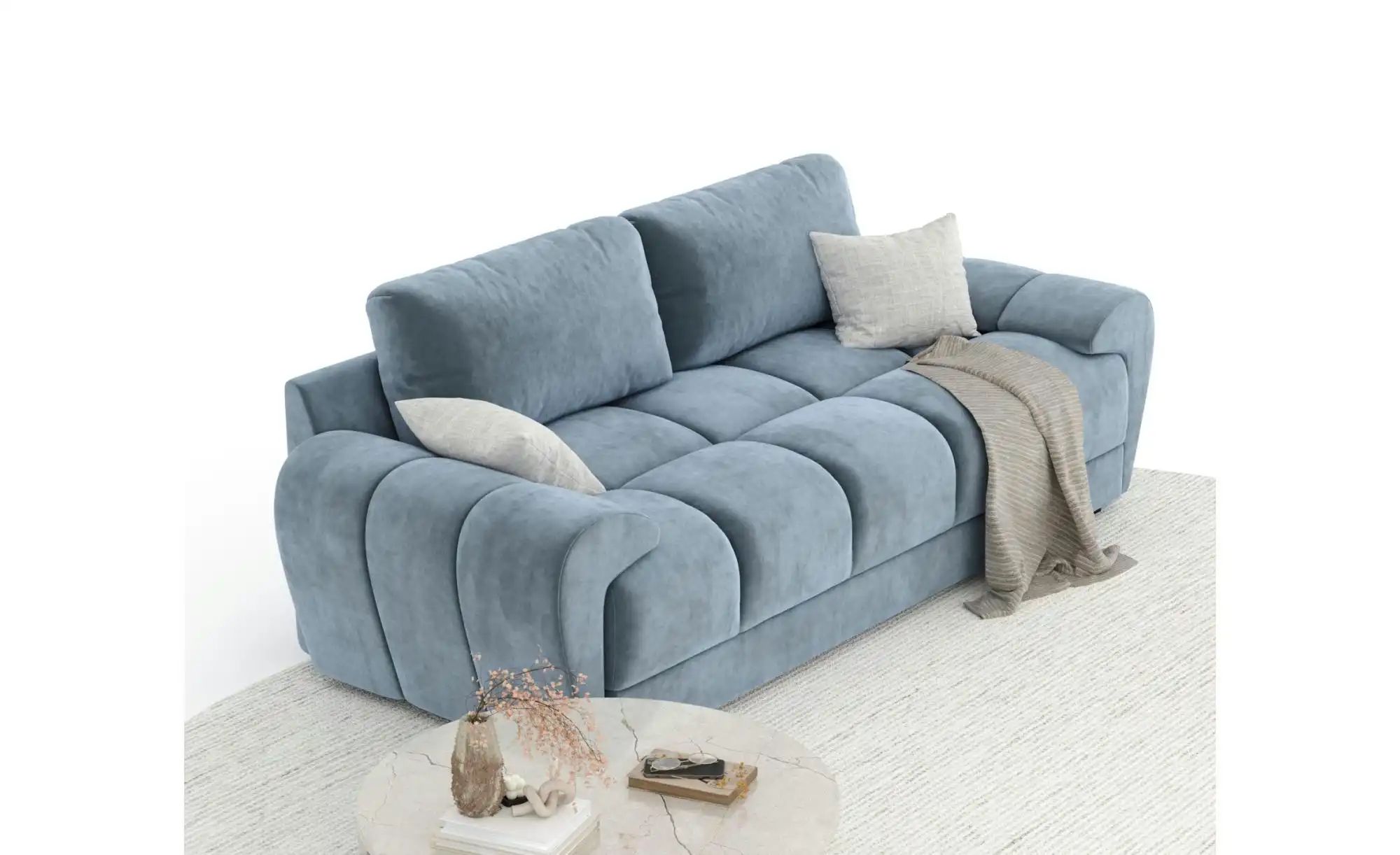 Thumbnail - Einzelsofa  Peebles ¦ blau ¦ Maße (cm): B: 244 H: 90 Polstermöbel > Sofas > 3-Sitzer - Höffner