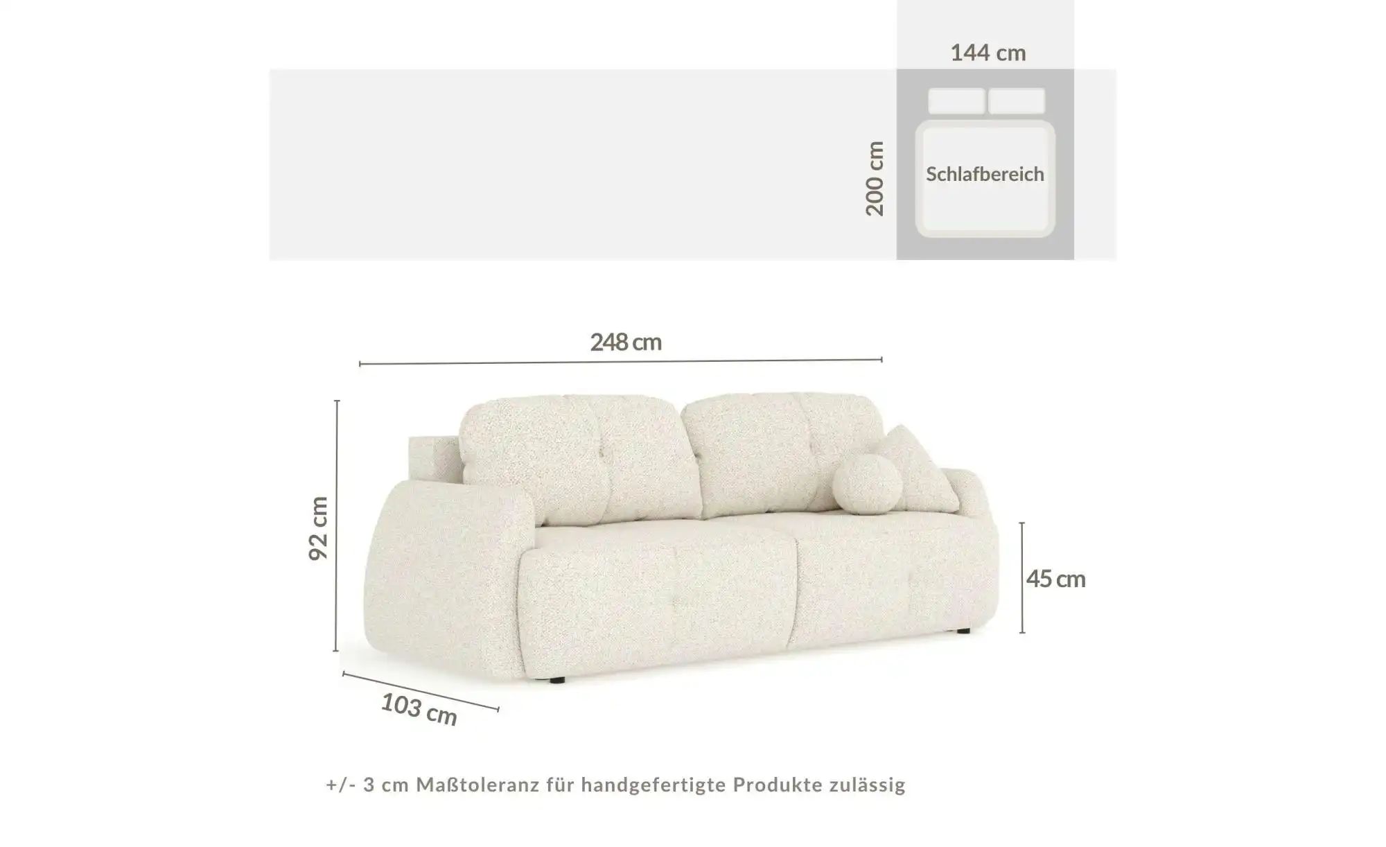 Einzelsofa   ¦ grau ¦ Maße (cm): B: 248 H: 92 Polstermöbel > Sofas > 3-Sitz günstig online kaufen