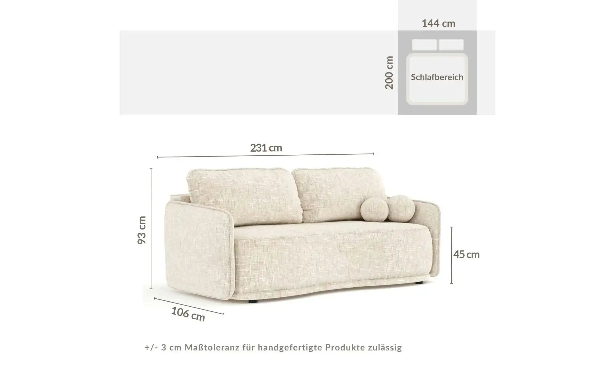 Einzelsofa  Mitsis ¦ beige ¦ Maße (cm): B: 231 H: 93 Polstermöbel > Sofas > günstig online kaufen