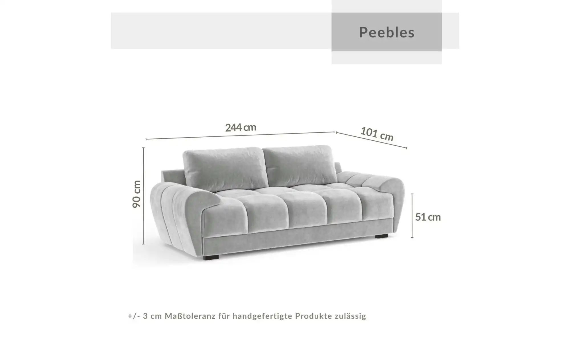 Einzelsofa  Peebles ¦ grün ¦ Maße (cm): B: 244 H: 90 Polstermöbel > Sofas > günstig online kaufen