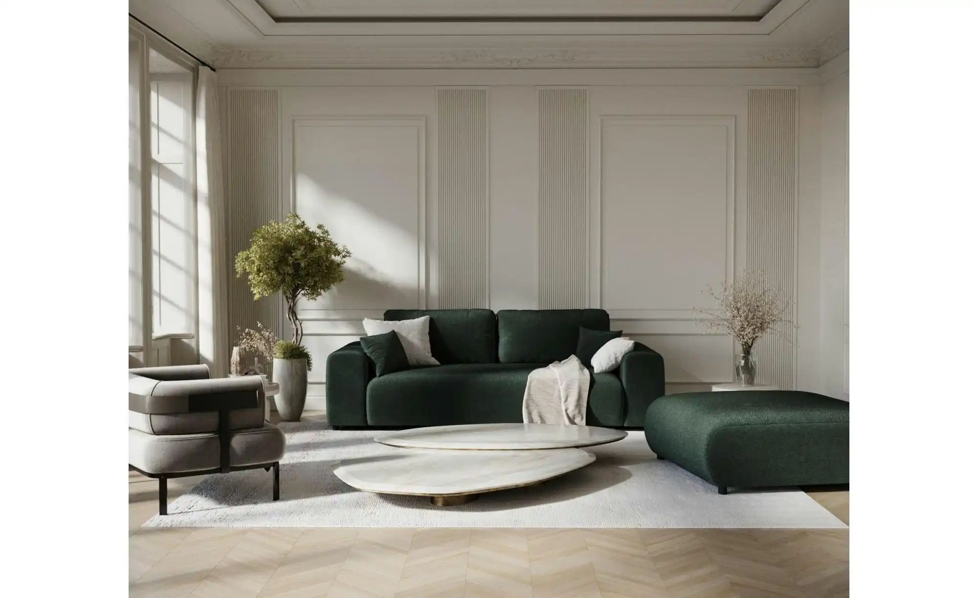 Thumbnail - Einzelsofa ¦ grün ¦ Maße (cm): B: 213 H: 79 Polstermöbel > Sofas > 3-Sitzer - Höffner