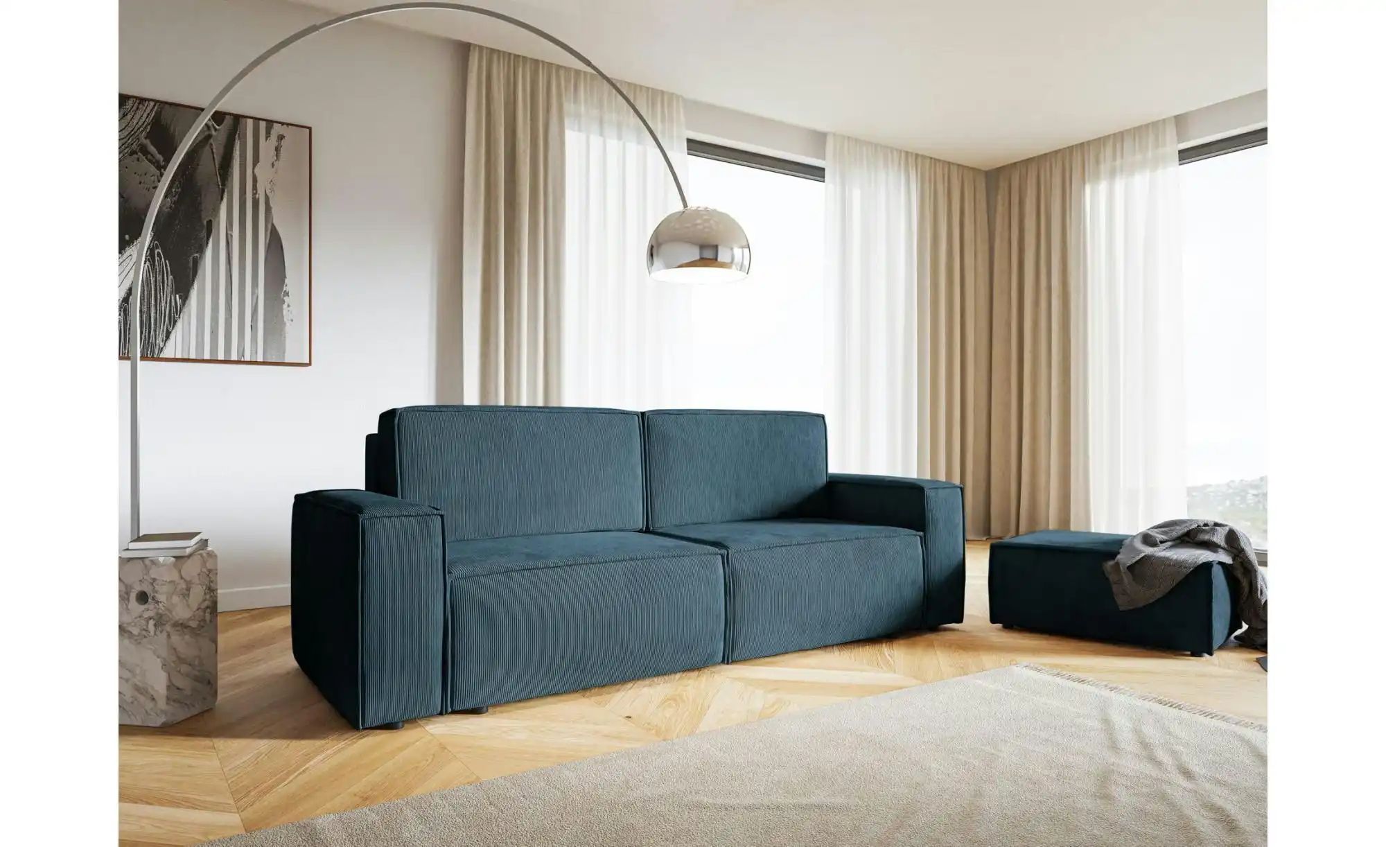 Thumbnail - Selsey Schlafsofa Copertino ¦ blau ¦ Maße (cm): B: 242 H: 84 Polstermöbel > Sofas > 3-Sitzer - Höffner