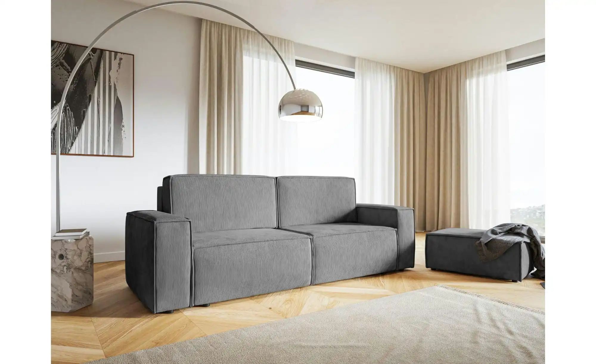 Thumbnail - Selsey Schlafsofa  Copertino ¦ grau ¦ Maße (cm): B: 242 H: 84 Polstermöbel > Sofas > 3-Sitzer - Höffner