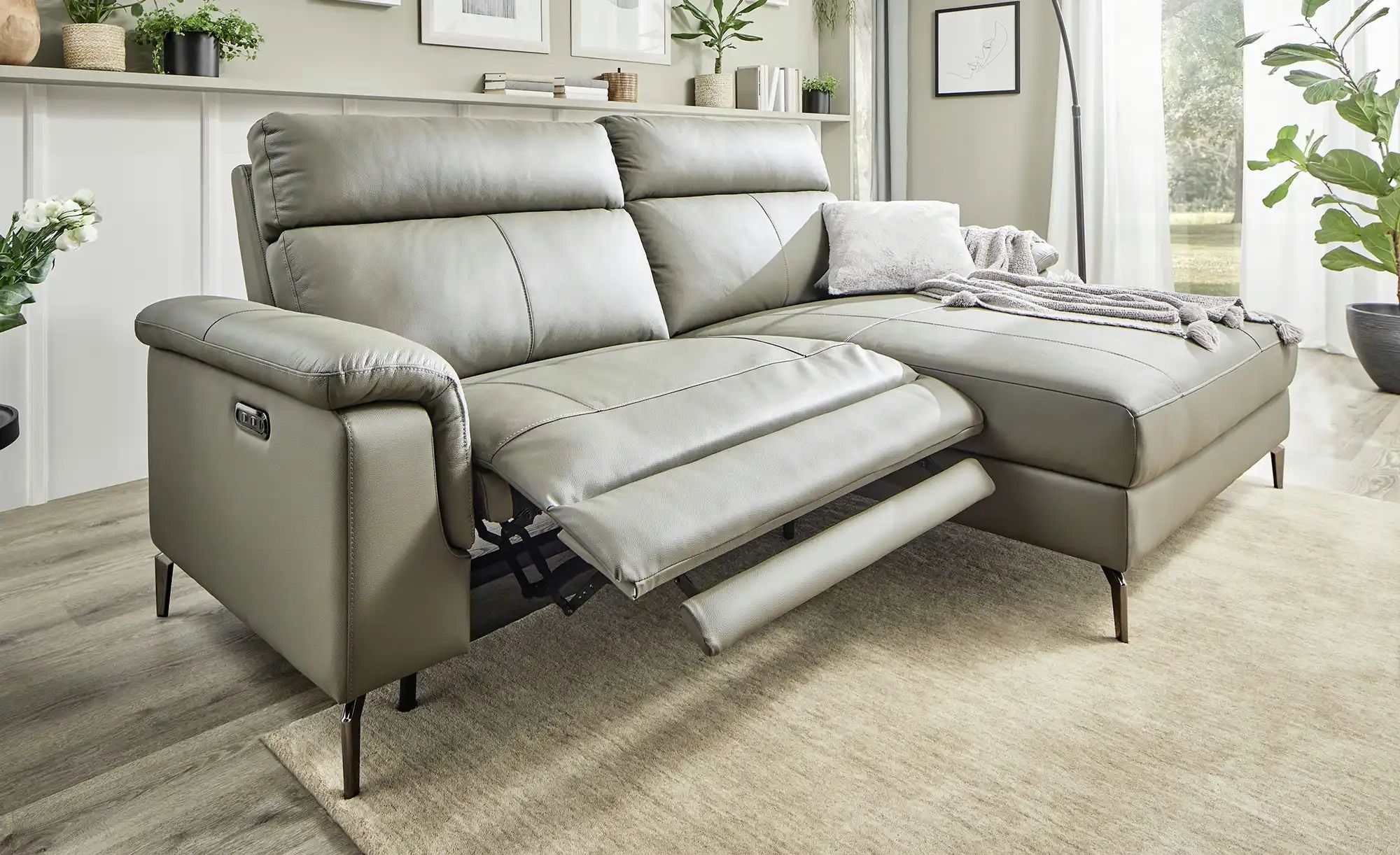 Ecksofa mit Relaxfunktion Tina ¦ grau ¦ Maße (cm): B: 240 H: 102 T: 162.0 P günstig online kaufen