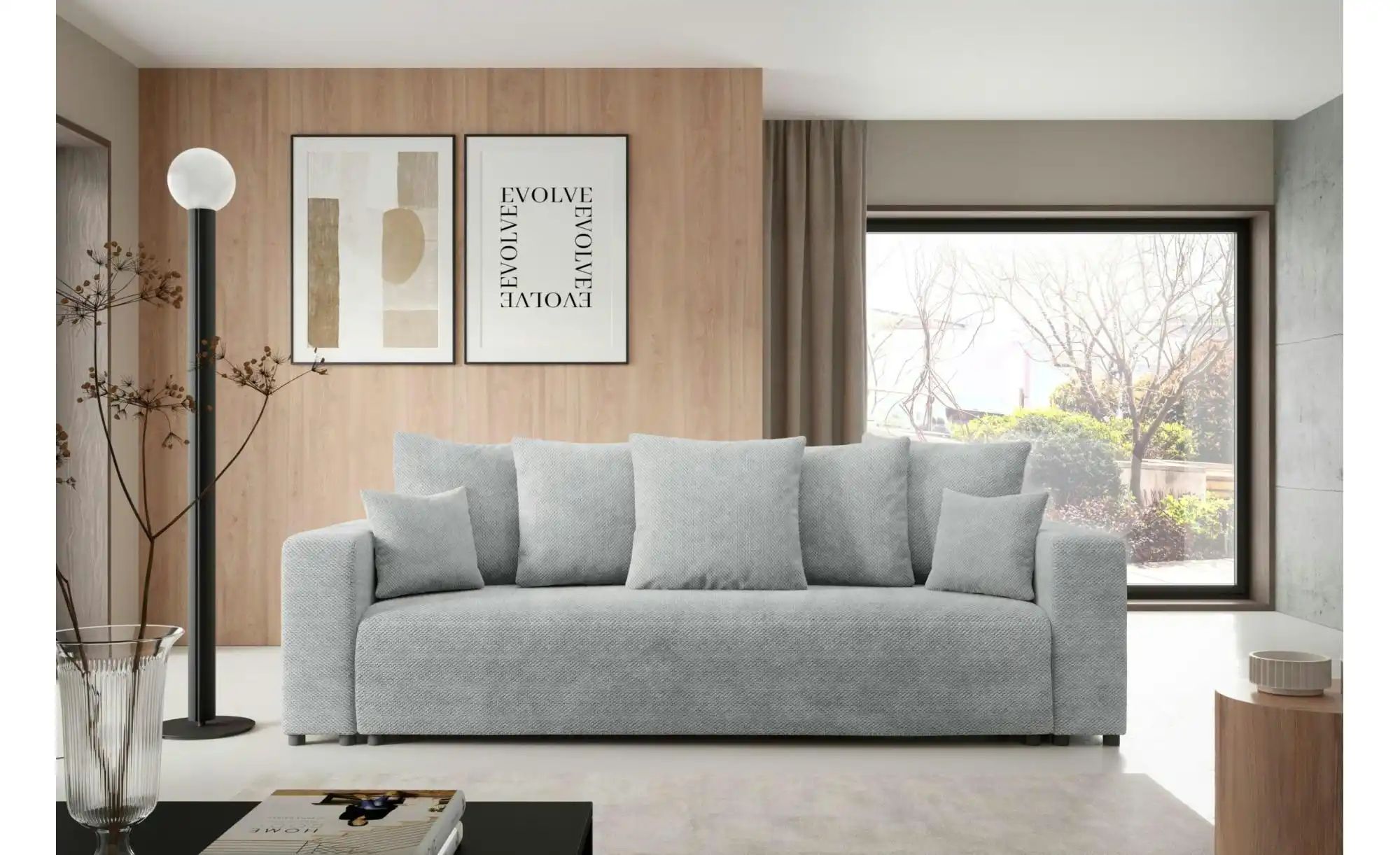 Thumbnail - Schlafsofa mit Bettkasten Evora ¦ grau ¦ Maße (cm): B: 247 H: 88 Polstermöbel > Sofas > Einzelsofas - Höffner