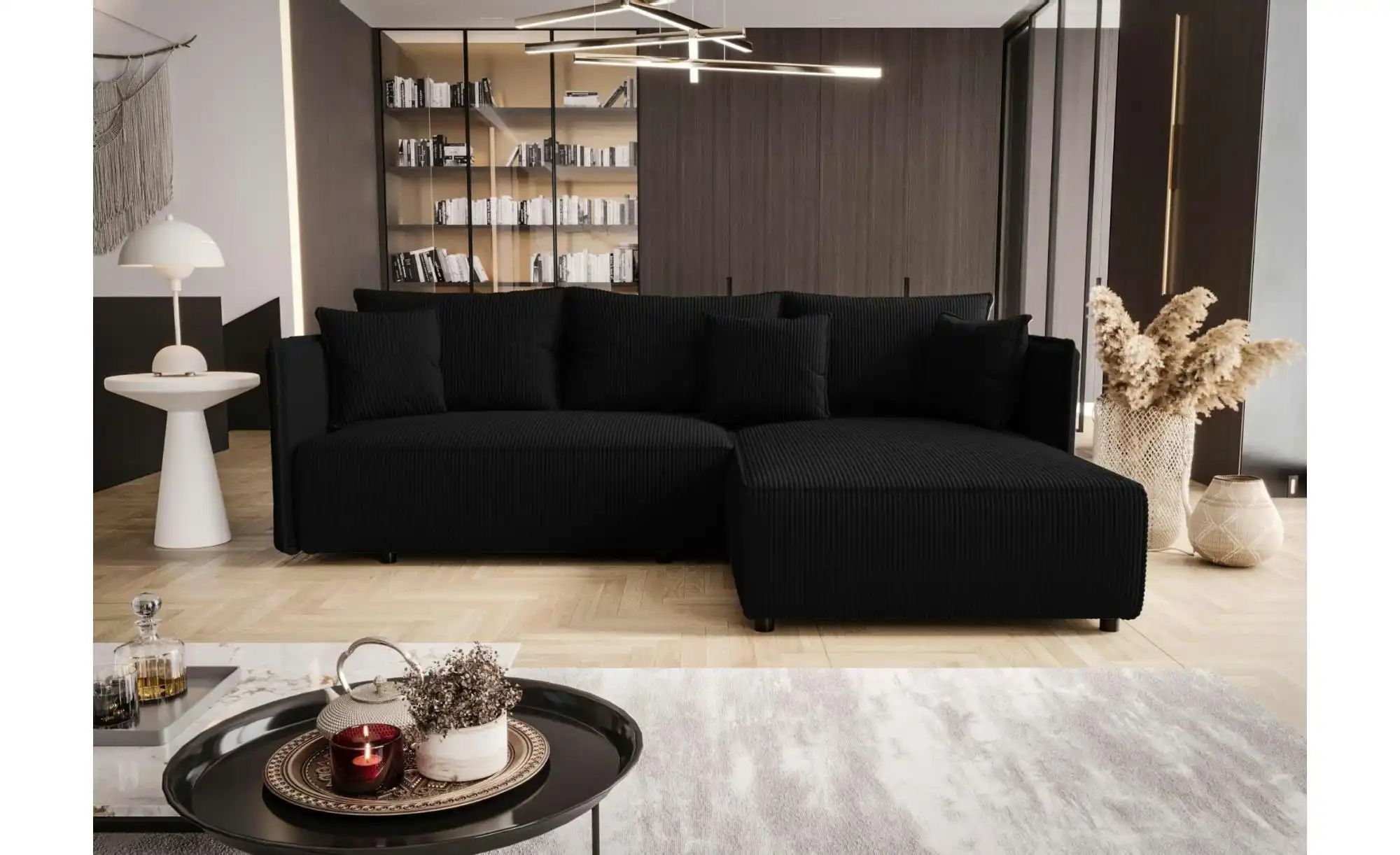 Thumbnail - Ecksofa mit Schlaffunktion Milano ¦ schwarz ¦ Maße (cm): B: 245 H: 85 Polstermöbel > Sofas > 3-Sitzer - Höffner