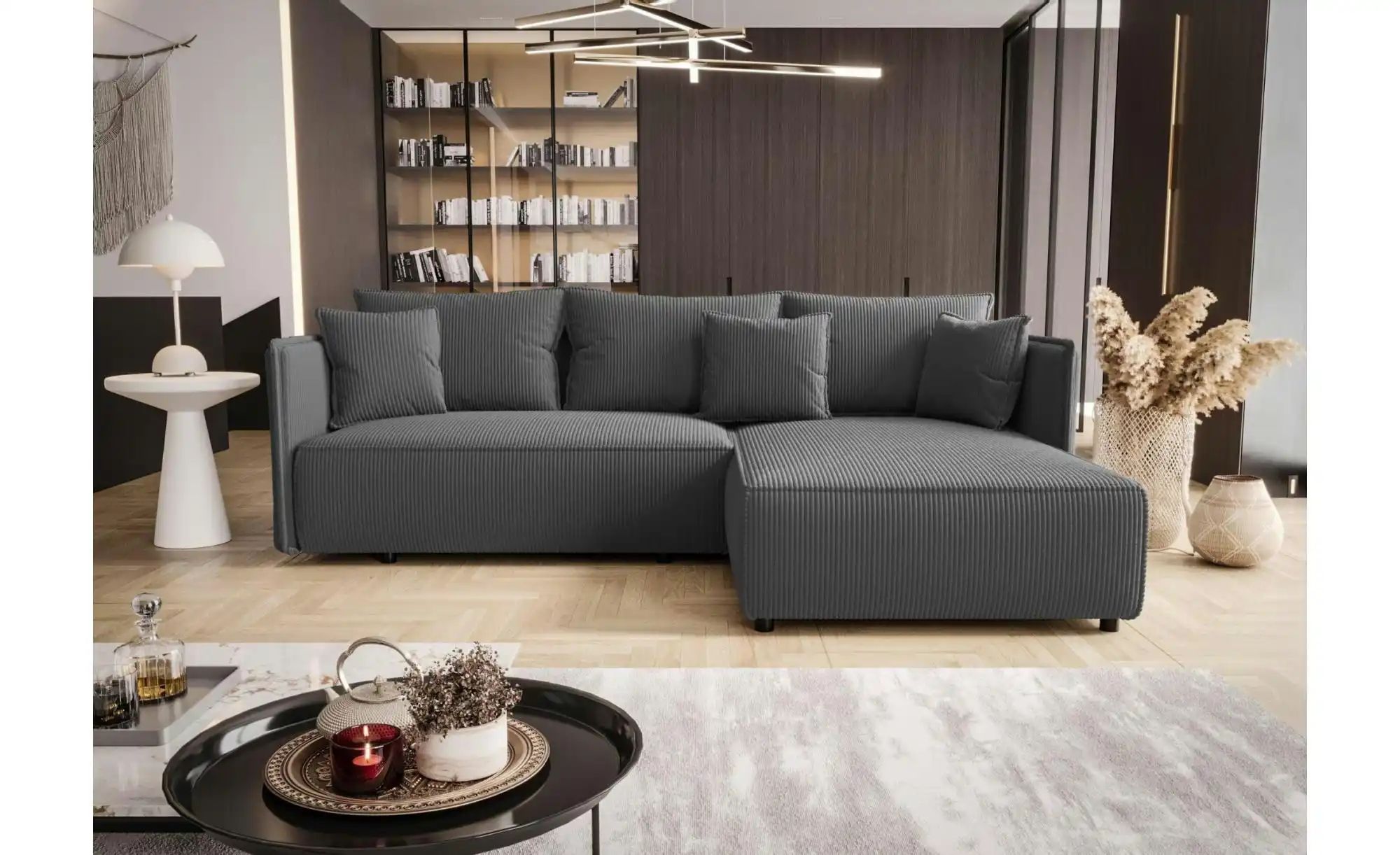 Thumbnail - Ecksofa mit Schlaffunktion Milano ¦ grau ¦ Maße (cm): B: 245 H: 85 Polstermöbel > Sofas > 3-Sitzer - Höffner