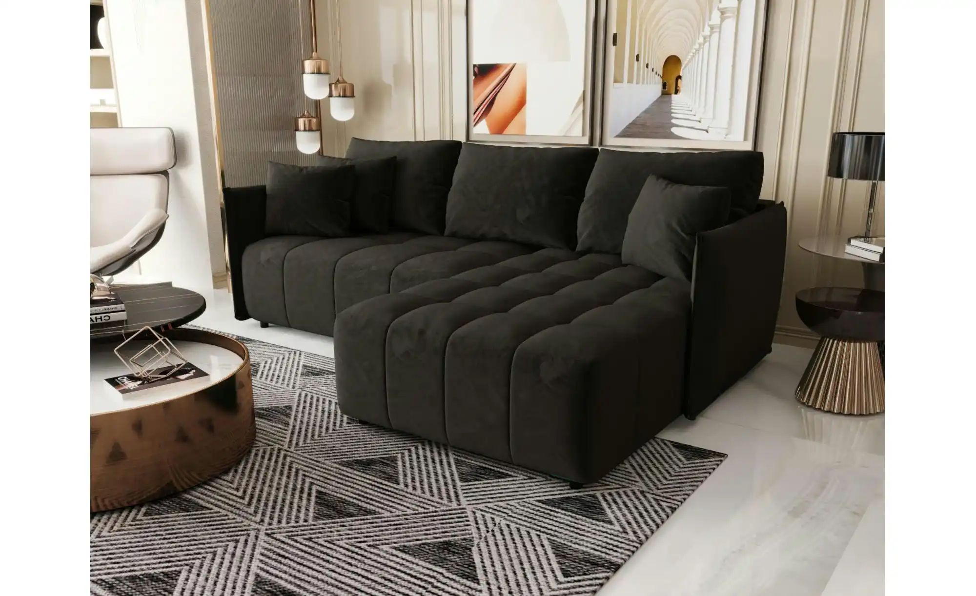 Thumbnail - Ecksofa Onil ¦ schwarz ¦ Maße (cm): B: 245 H: 85 Polstermöbel > Sofas > 3-Sitzer - Höffner