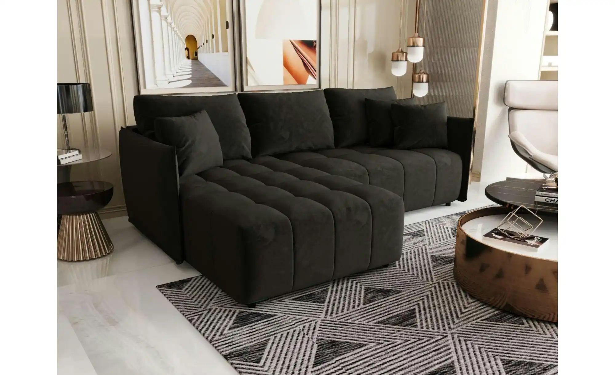 Thumbnail - Ecksofa  Onil ¦ schwarz ¦ Maße (cm): B: 245 H: 85 Polstermöbel > Sofas > Ecksofas - Höffner