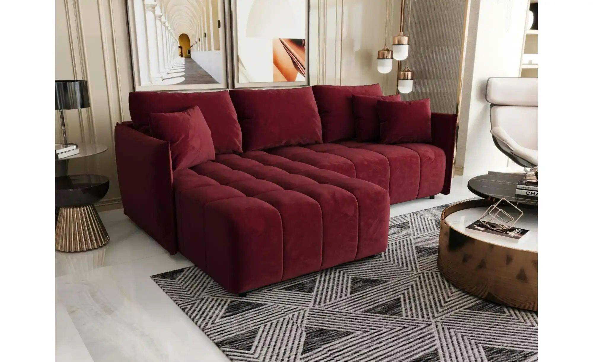 Thumbnail - Ecksofa  Onil ¦ rot ¦ Maße (cm): B: 245 H: 85 Polstermöbel > Sofas > 3-Sitzer - Höffner