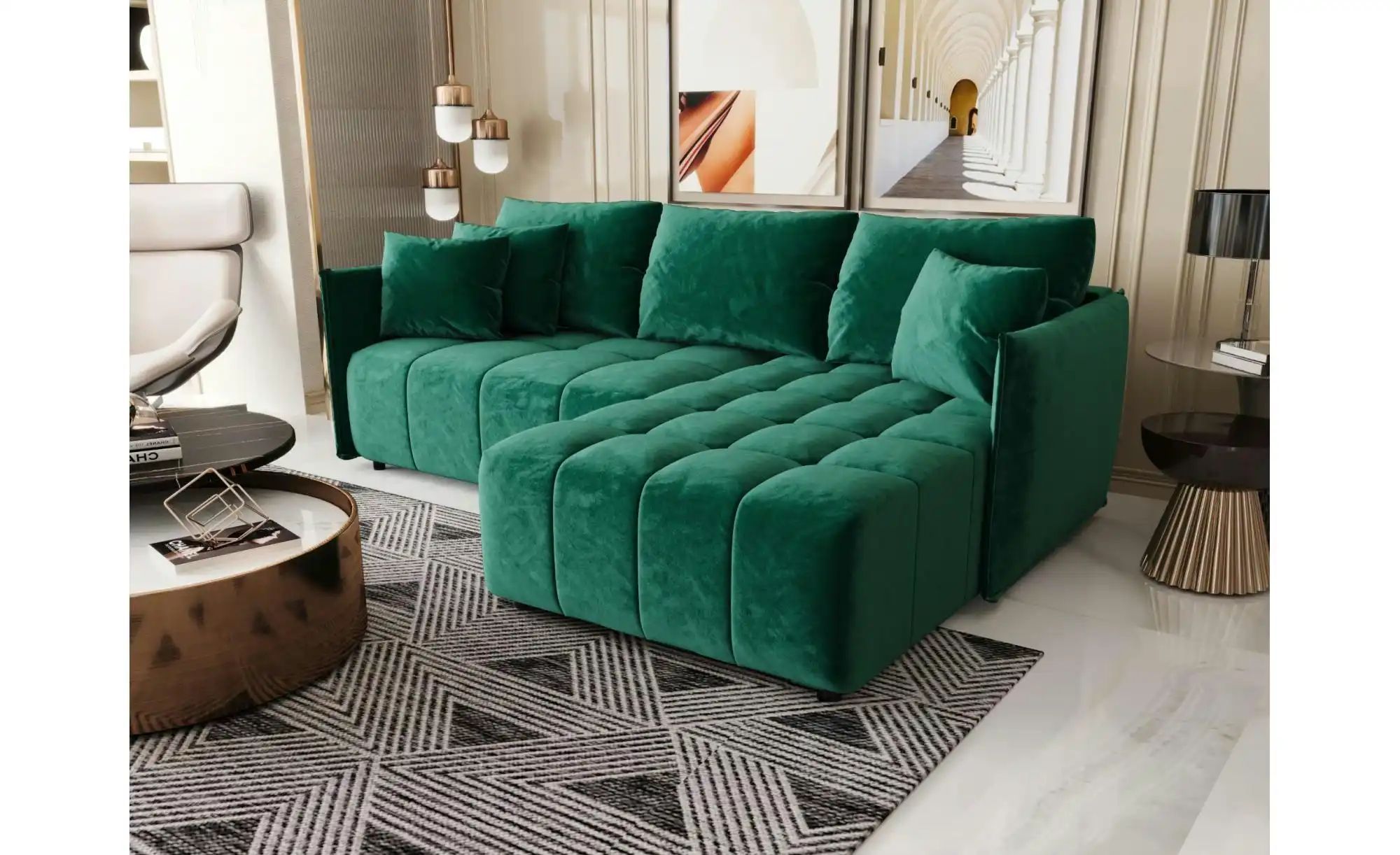 Ecksofa  Onil ¦ grün ¦ Maße (cm): B: 245 H: 85 Polstermöbel > Sofas > Eckso günstig online kaufen